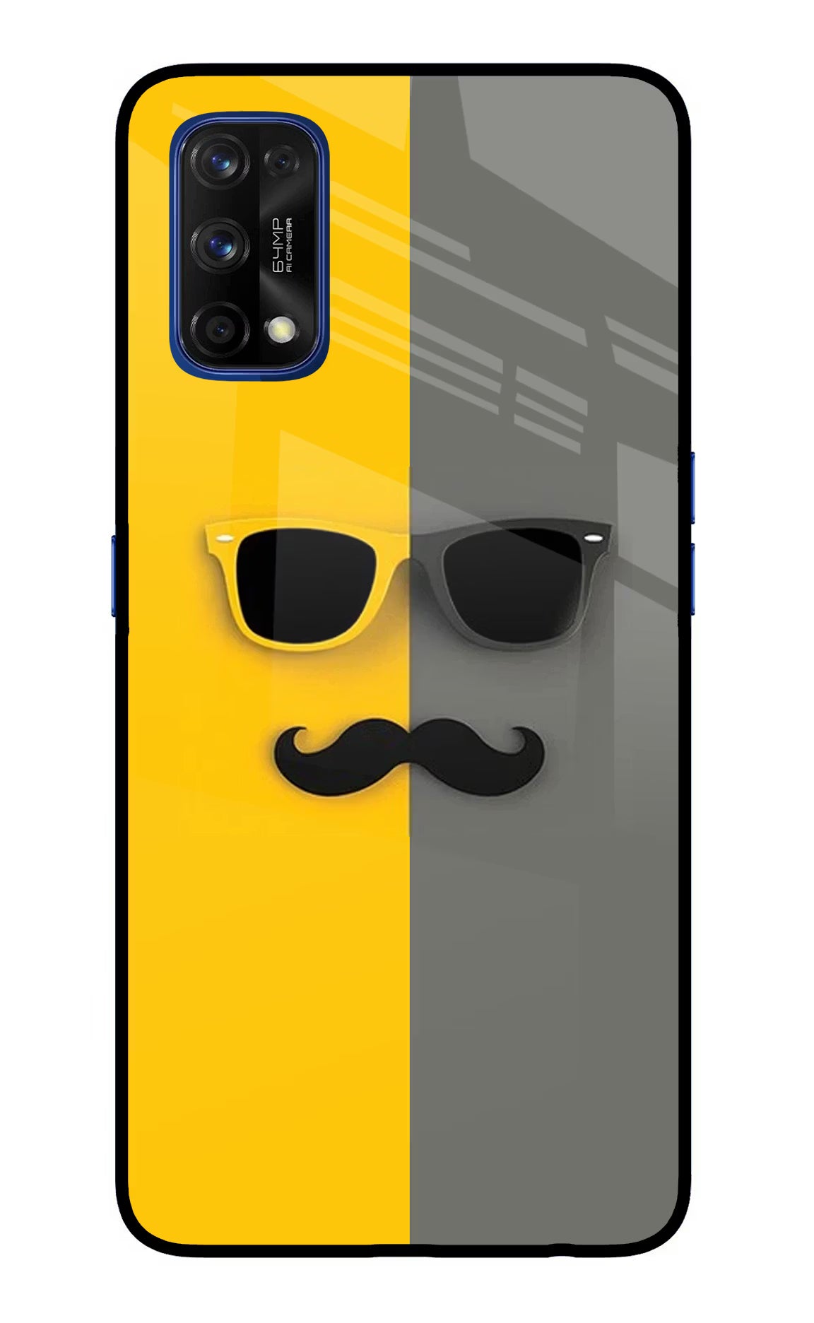 Sunglasses with Mustache Realme 7 Pro Glass Case - Sunglasses with Mustache Realme 7 Pro Glass Case Sunglasses with Mustache Realme 7 Pro Glass Case