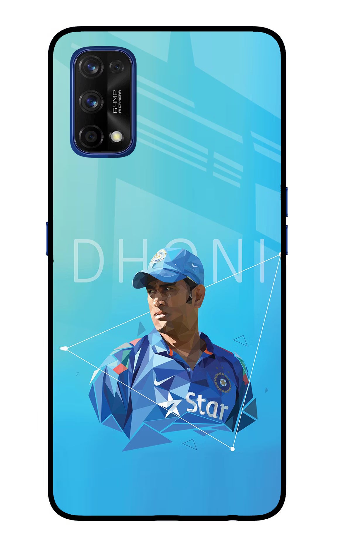 Dhoni Artwork Realme 7 Pro Glass Case - Dhoni Artwork Realme 7 Pro Glass Case Dhoni Artwork Realme 7 Pro Glass Case