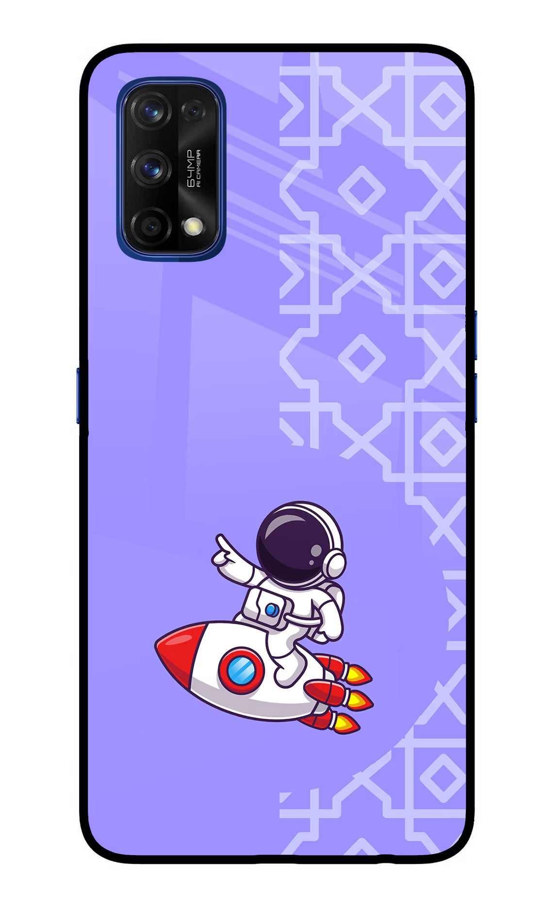 Cute Astronaut Realme 7 Pro Back Cover - Cute Astronaut Realme 7 Pro Glass Case Back Cover by Casekaro Cute Astronaut Realme 7 Pro Glass Case Back Cover by Casekaro