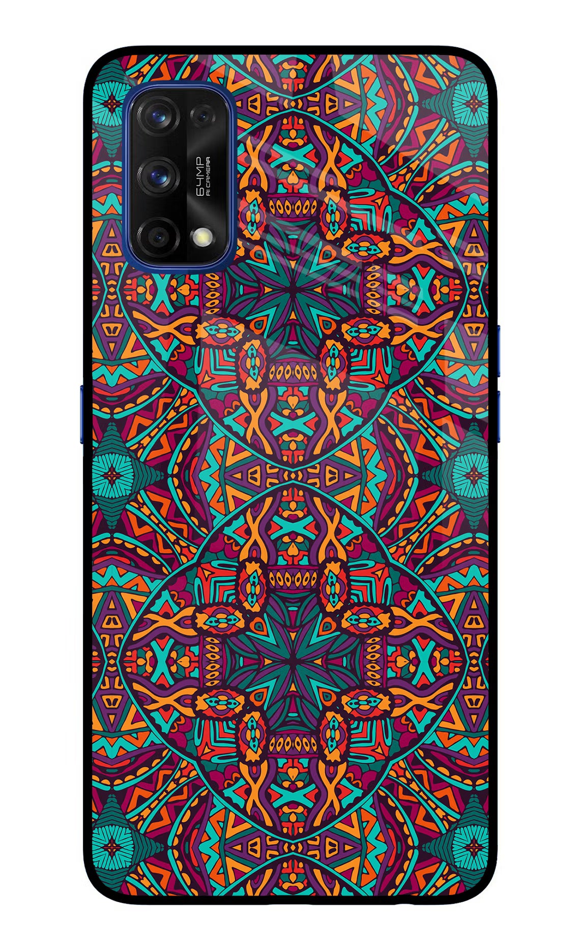 Colour Mandala Realme 7 Pro Back Cover - Colour Mandala Realme 7 Pro Glass Case Back Cover by Casekaro Colour Mandala Realme 7 Pro Glass Case Back Cover by Casekaro