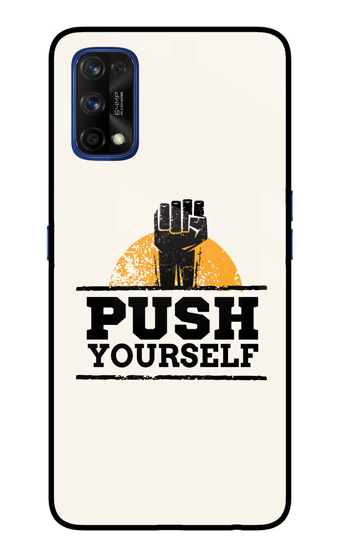 Push Yourself Realme 7 Pro Back Cover - Push Yourself Realme 7 Pro Glass Case Back Cover by Casekaro Push Yourself Realme 7 Pro Glass Case Back Cover by Casekaro
