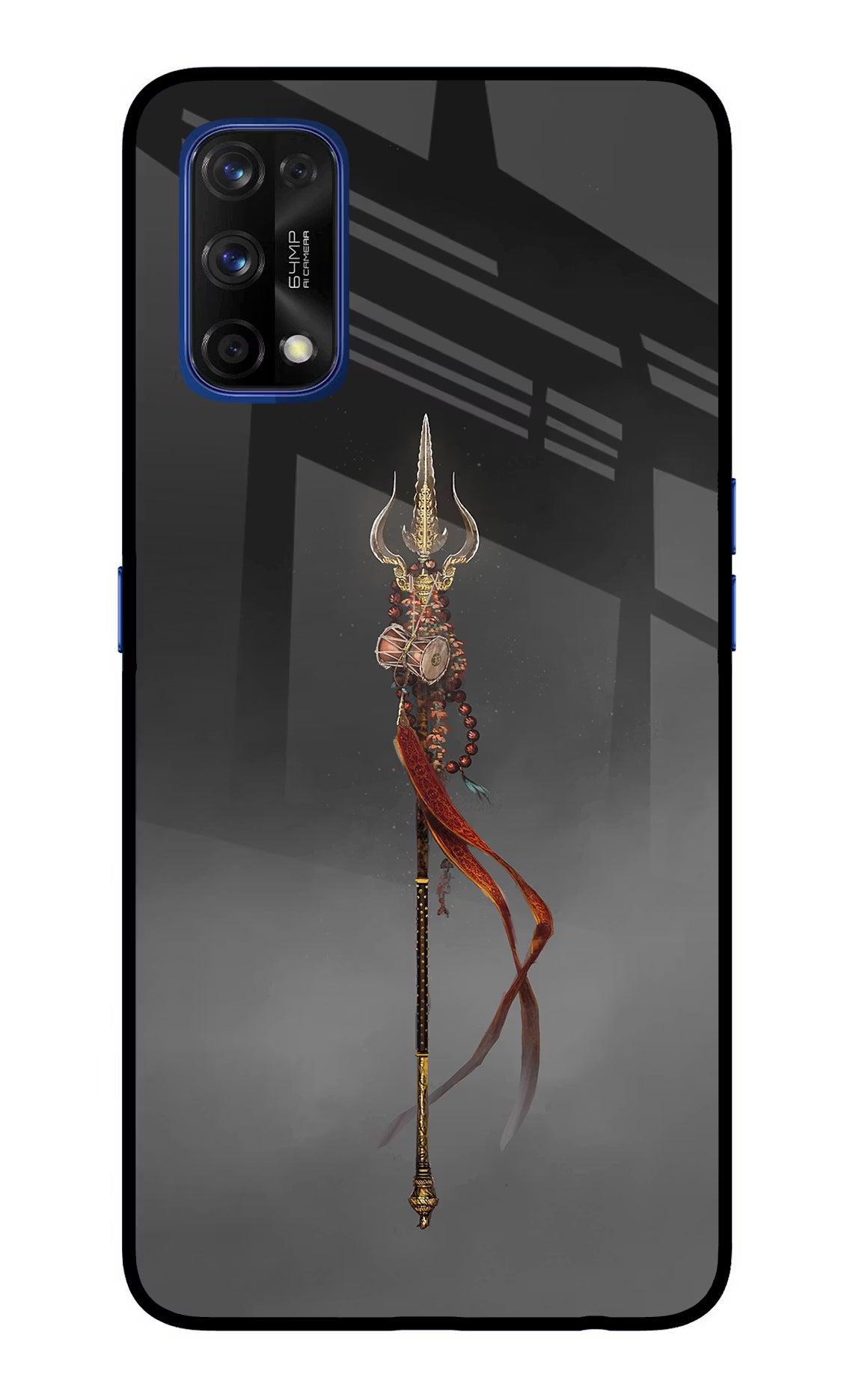 Shiv Trishul Realme 7 Pro Back Cover - Shiv Trishul Realme 7 Pro Glass Case Back Cover by Casekaro Shiv Trishul Realme 7 Pro Glass Case Back Cover by Casekaro