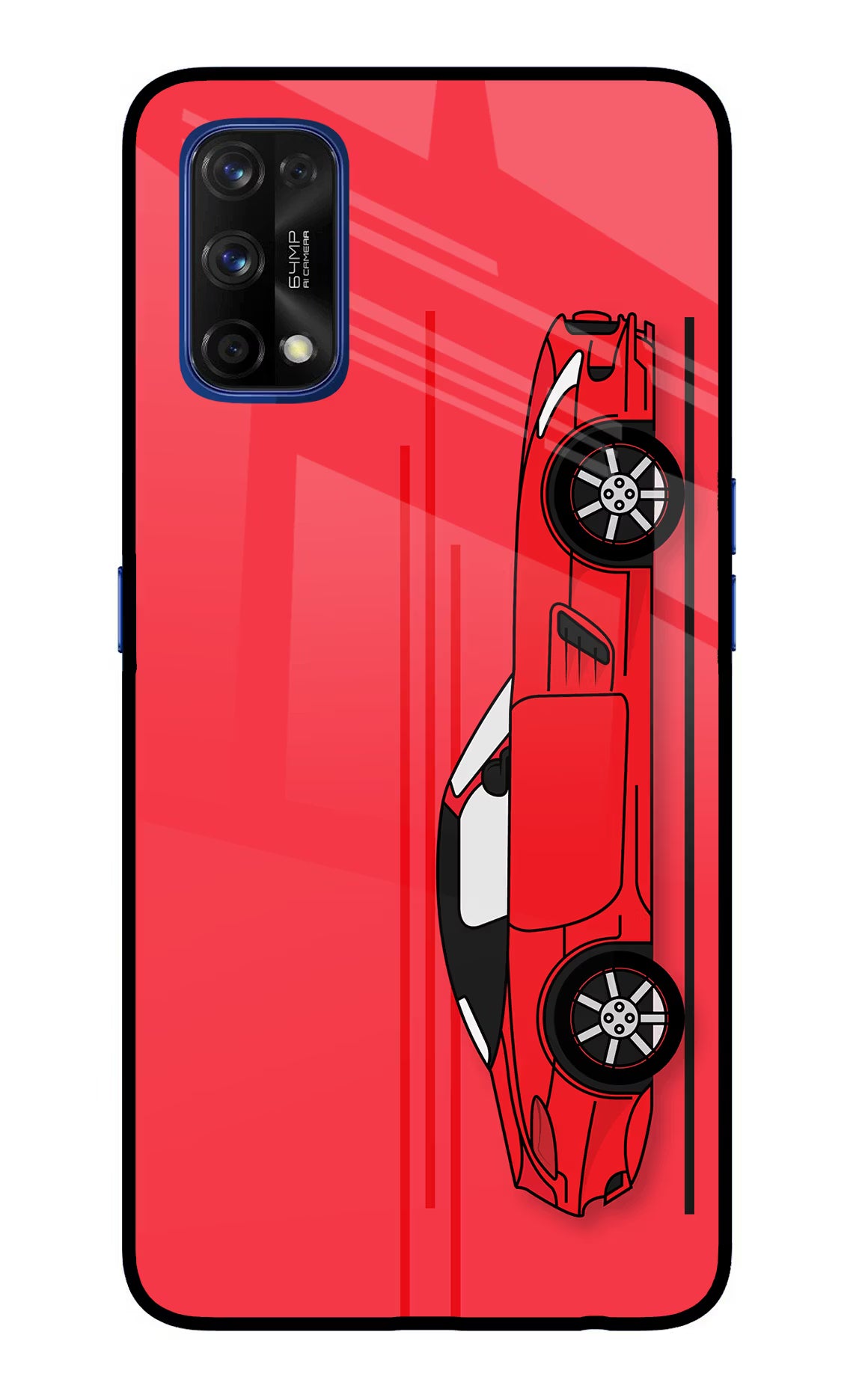 Red Velocity Realme 7 Pro Glass Case - Red Velocity Realme 7 Pro Glass Case Red Velocity Realme 7 Pro Glass Case