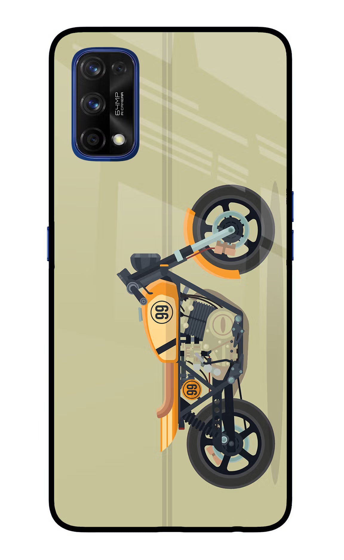 Vertical Speedster Realme 7 Pro Back Cover - Vertical Speedster Realme 7 Pro Glass Case Back Cover by Casekaro Vertical Speedster Realme 7 Pro Glass Case Back Cover by Casekaro