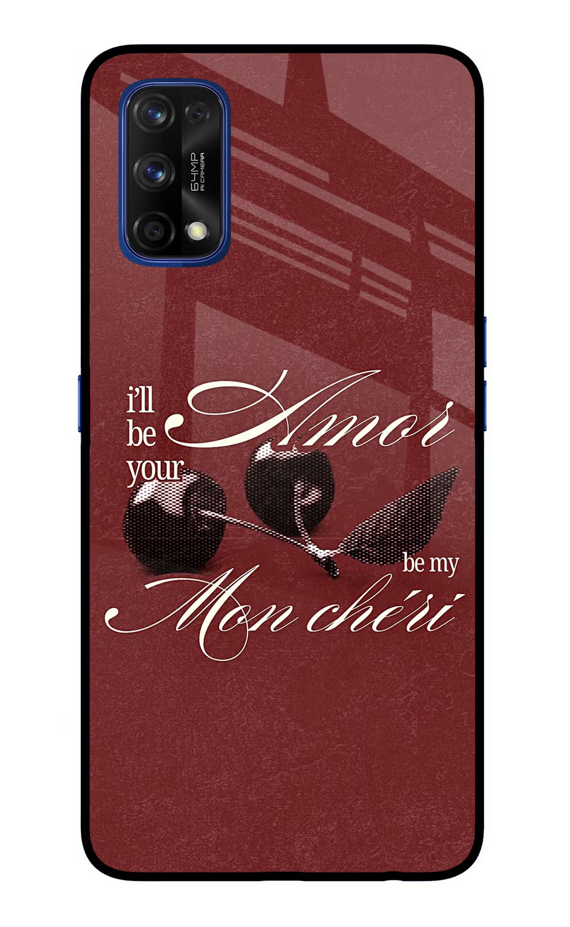 Velvet Cherry Realme 7 Pro Glass Case - Velvet Cherry Realme 7 Pro Glass Case Velvet Cherry Realme 7 Pro Glass Case