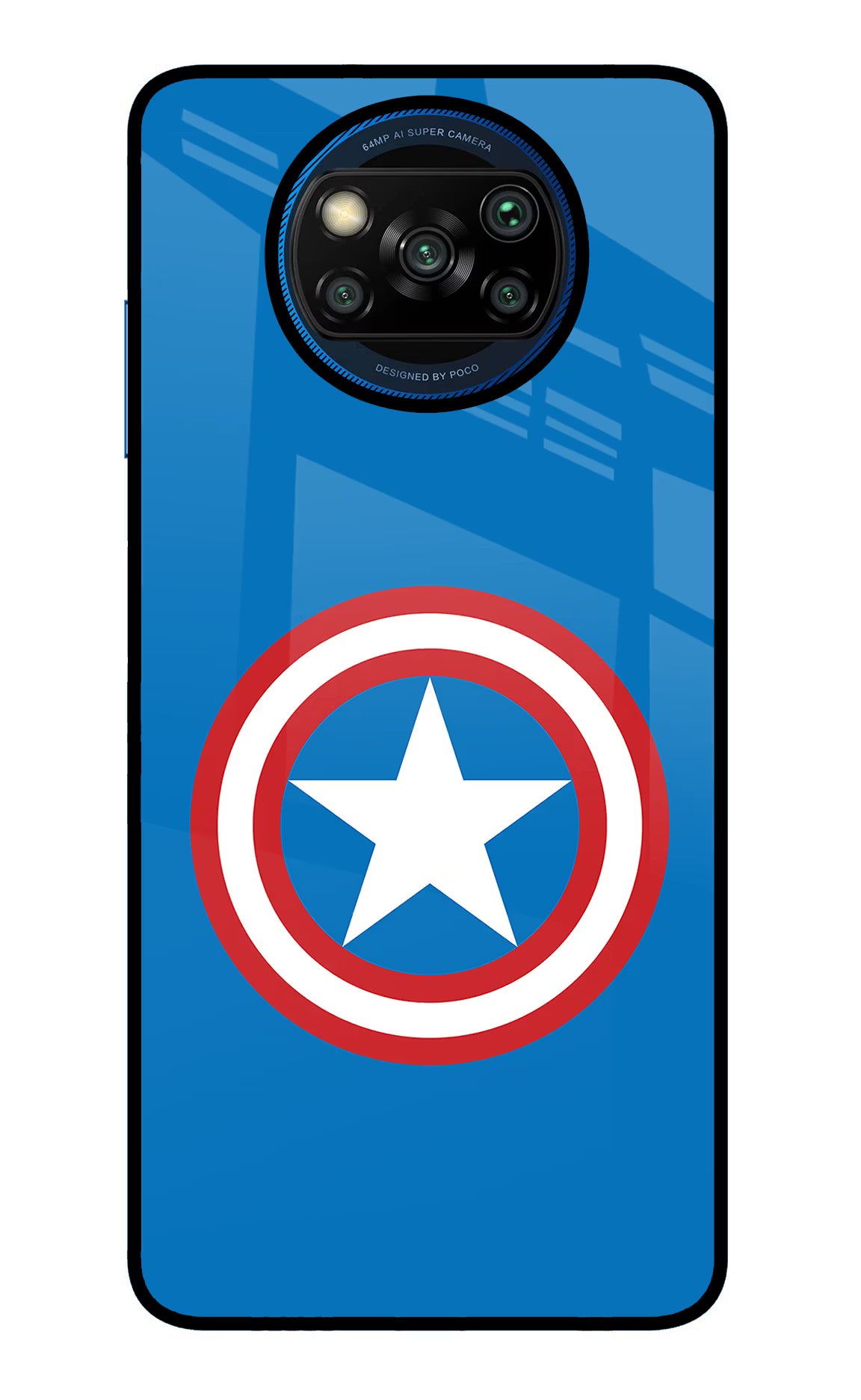 Captain America Logo Poco X3/X3 Pro Glass Case - Captain America Logo Poco X3/X3 Pro Glass Case Captain America Logo Poco X3/X3 Pro Glass Case