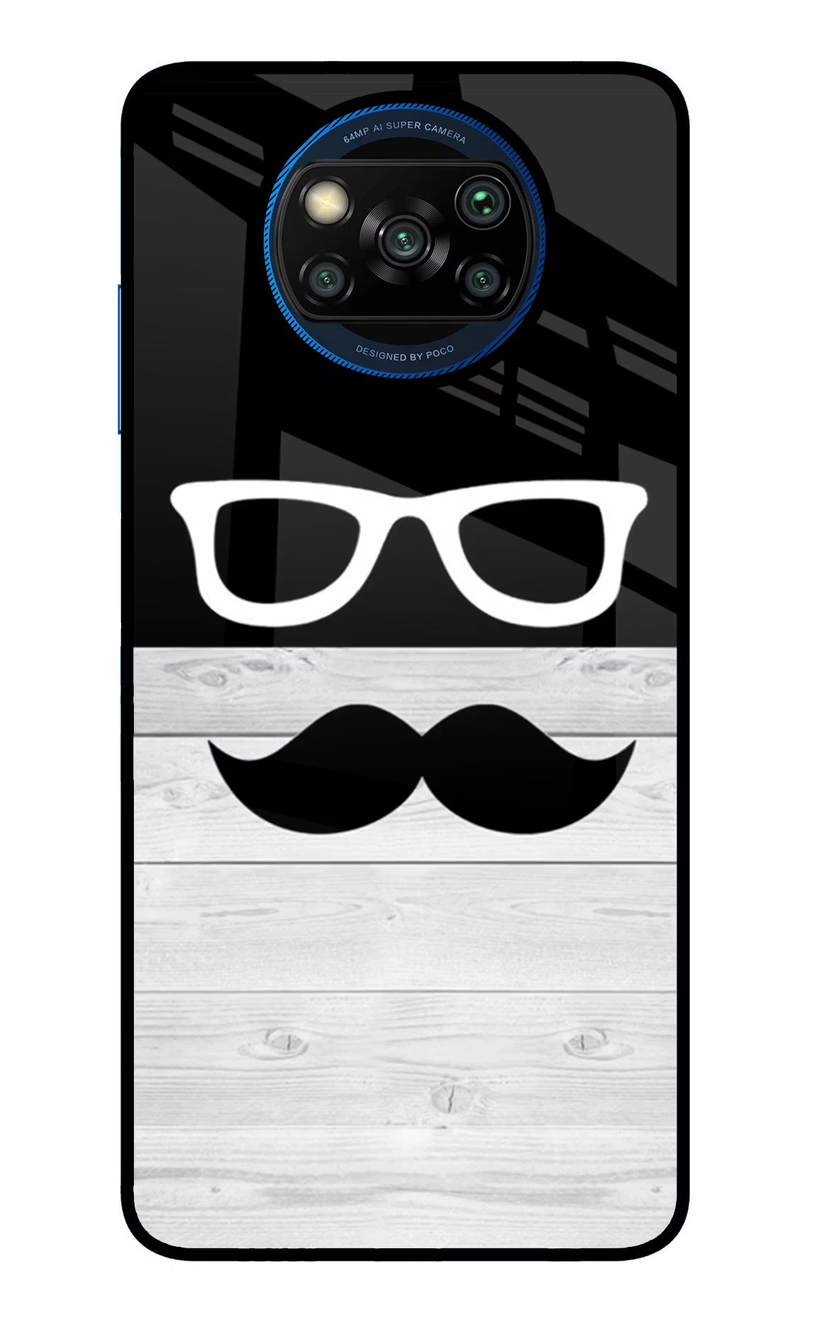 Mustache Poco X3/X3 Pro Glass Case - Mustache Poco X3/X3 Pro Glass Case Mustache Poco X3/X3 Pro Glass Case