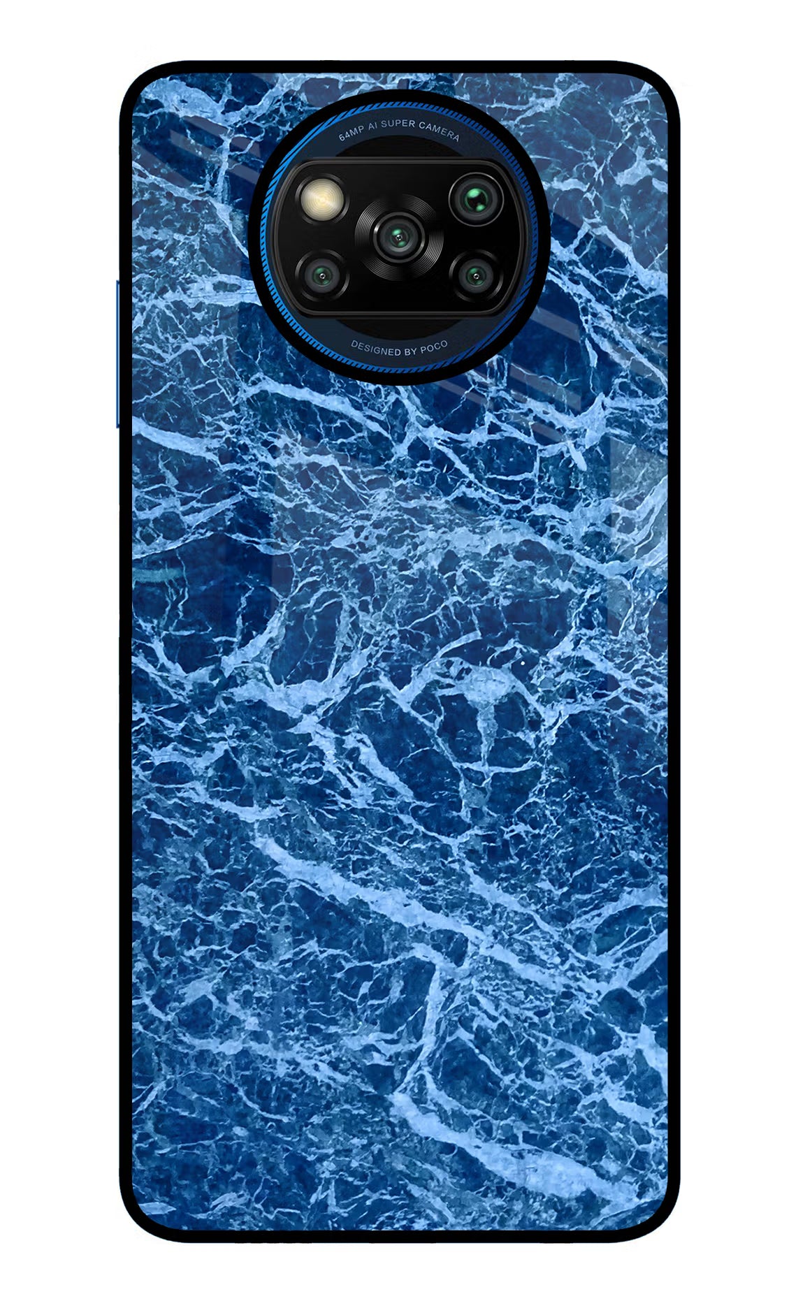 Blue Marble Poco X3/X3 Pro Back Cover - Blue Marble Poco X3/X3 Pro Glass Case Back Cover by Casekaro Blue Marble Poco X3/X3 Pro Glass Case Back Cover by Casekaro