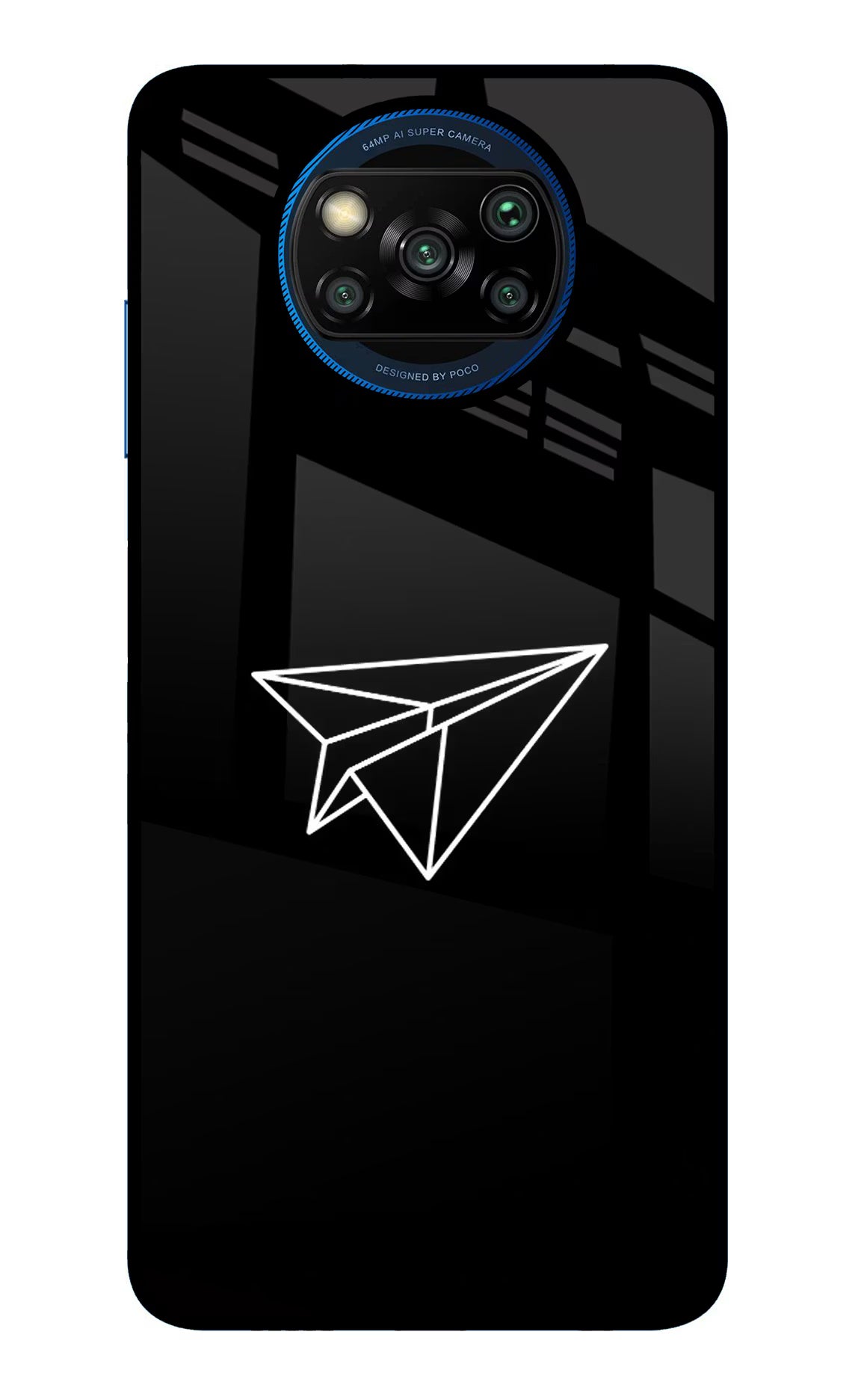 Paper Plane White Poco X3/X3 Pro Glass Case - Paper Plane White Poco X3/X3 Pro Glass Case Paper Plane White Poco X3/X3 Pro Glass Case