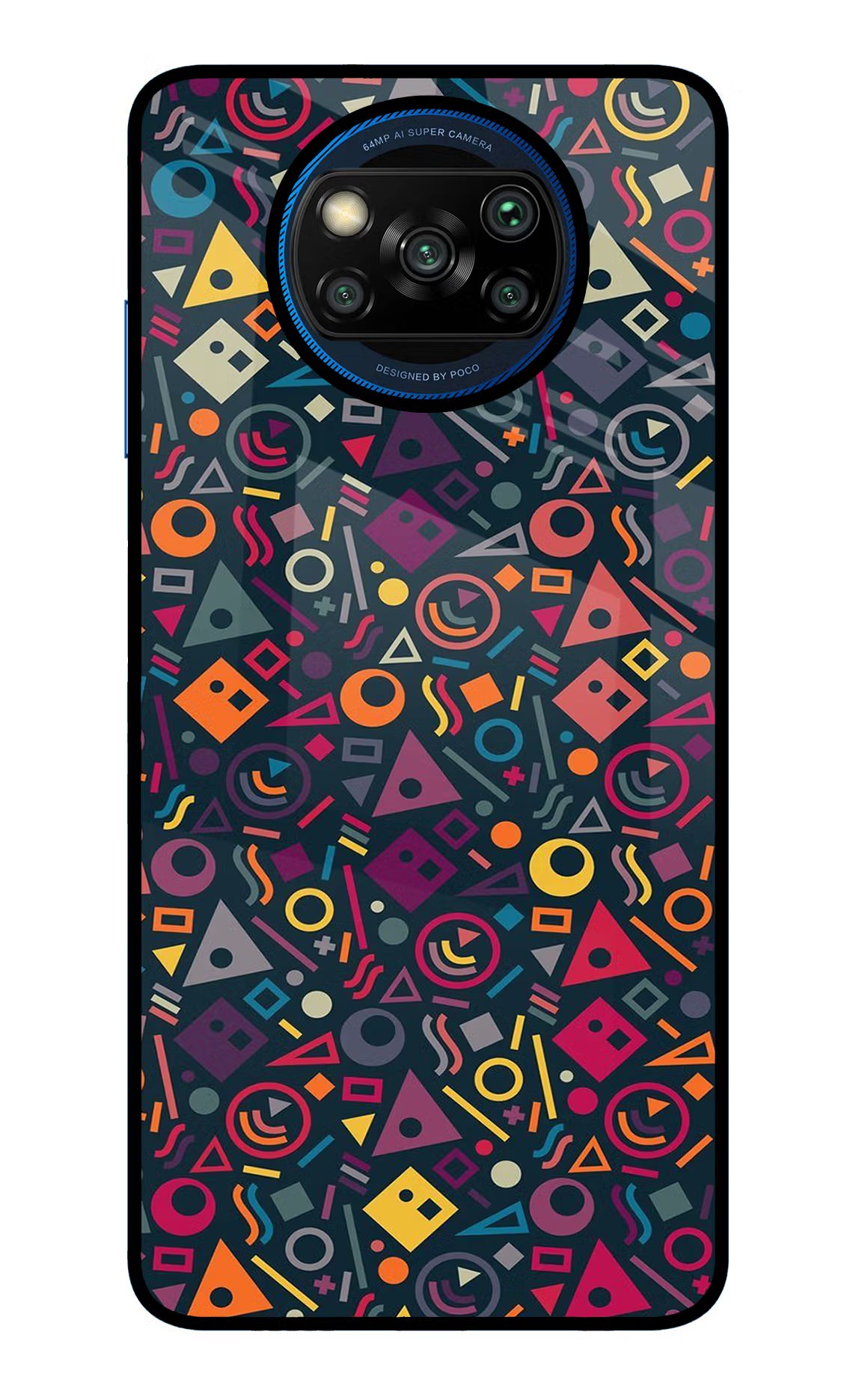 Geometric Abstract Poco X3/X3 Pro Back Cover - Geometric Abstract Poco X3/X3 Pro Glass Case Back Cover by Casekaro Geometric Abstract Poco X3/X3 Pro Glass Case Back Cover by Casekaro