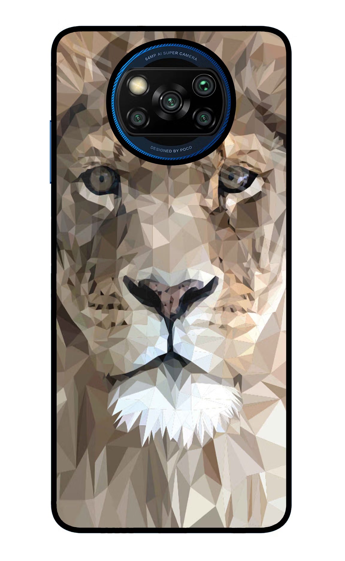 Lion Art Poco X3/X3 Pro Back Cover - Lion Art Poco X3/X3 Pro Glass Case Back Cover by Casekaro Lion Art Poco X3/X3 Pro Glass Case Back Cover by Casekaro