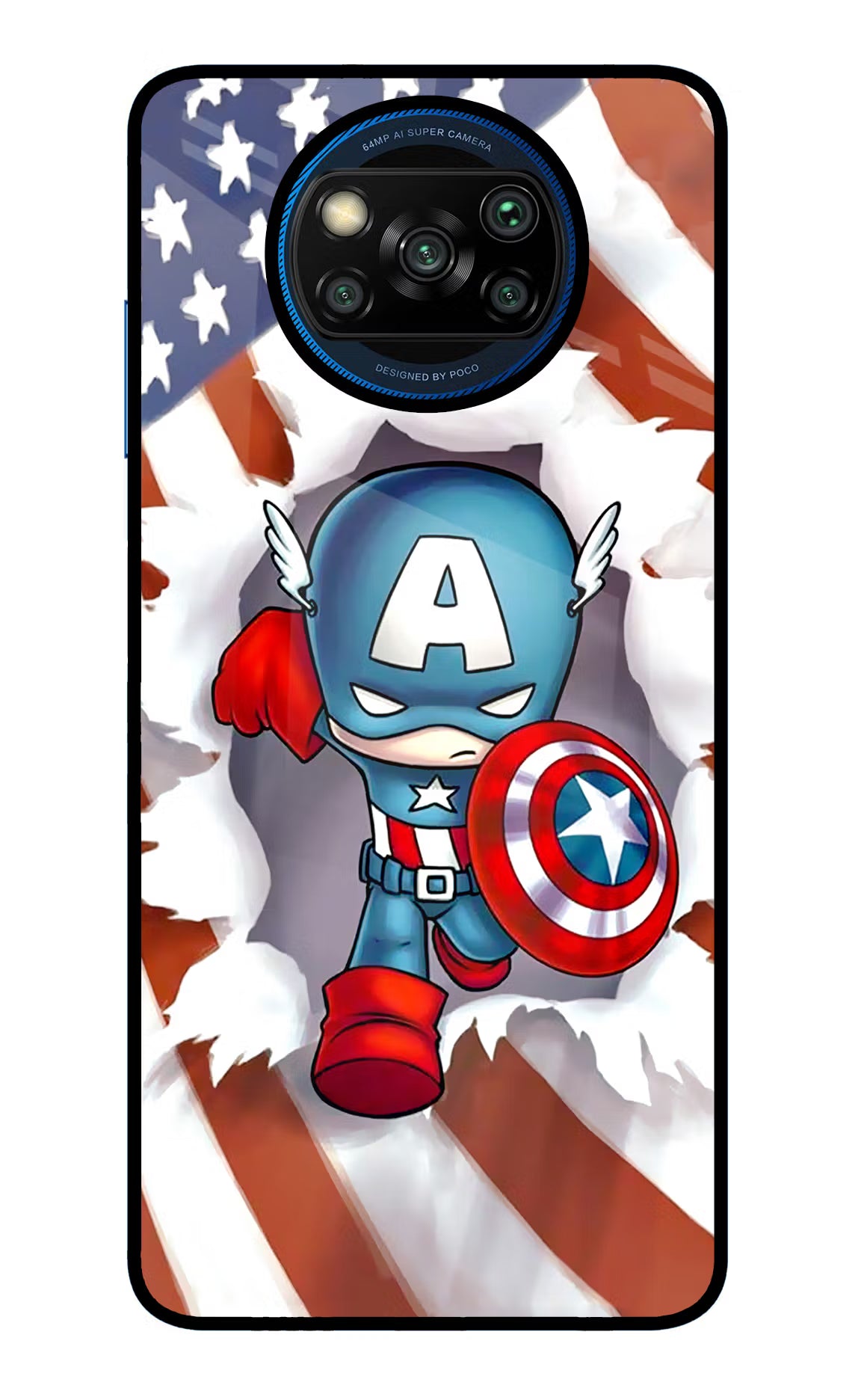 Captain America Poco X3/X3 Pro Glass Case - Captain America Poco X3/X3 Pro Glass Case Captain America Poco X3/X3 Pro Glass Case
