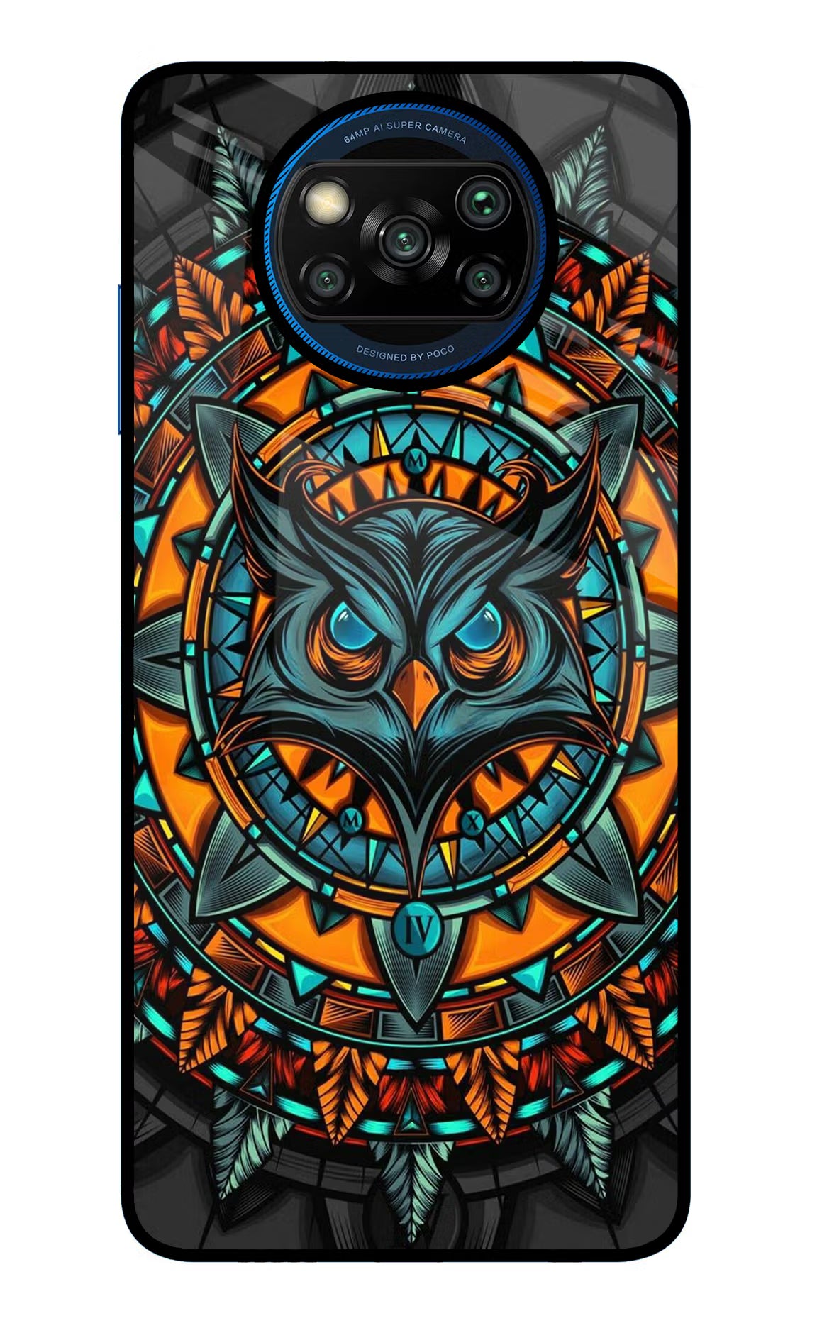 Angry Owl Art Poco X3/X3 Pro Glass Case - Angry Owl Art Poco X3/X3 Pro Glass Case Angry Owl Art Poco X3/X3 Pro Glass Case