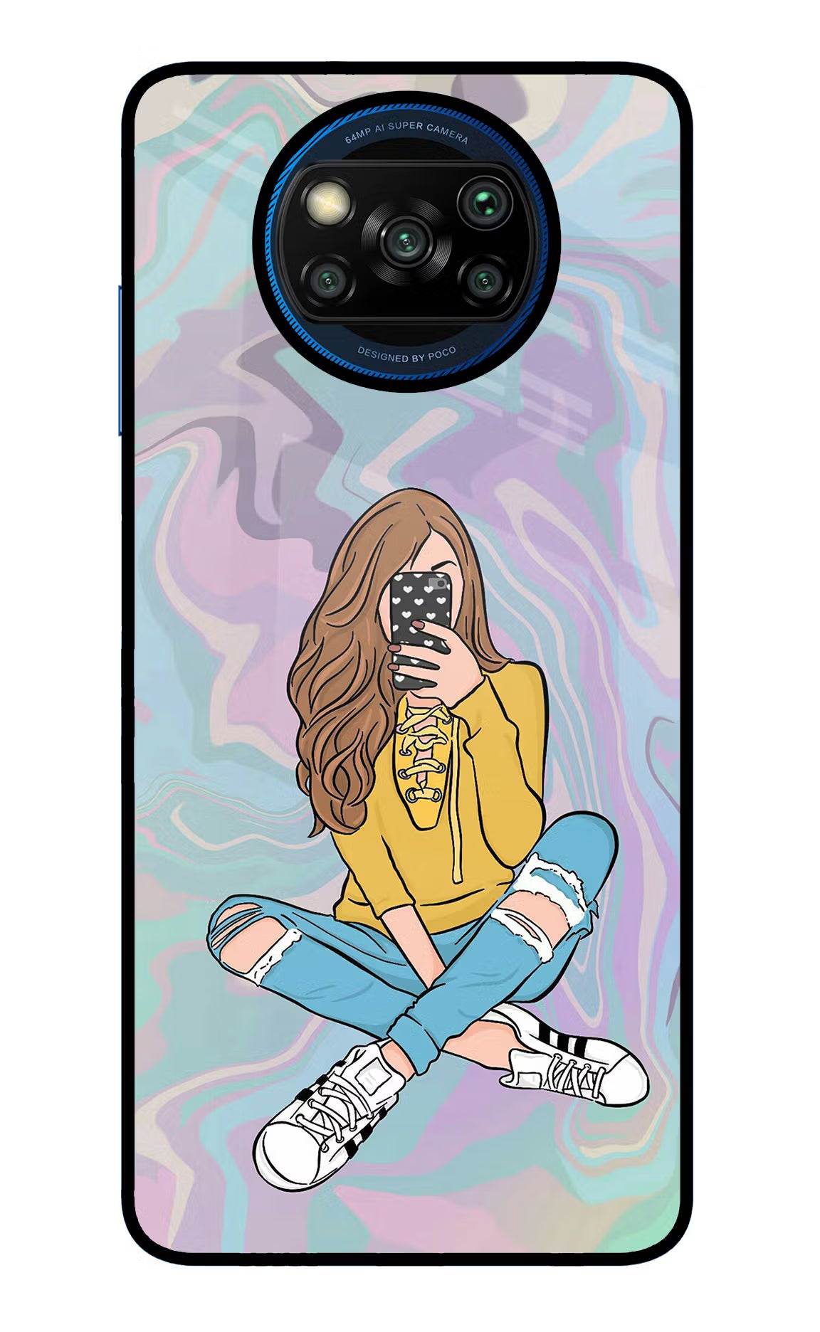 Selfie Girl Poco X3/X3 Pro Glass Case - Selfie Girl Poco X3/X3 Pro Glass Case Selfie Girl Poco X3/X3 Pro Glass Case
