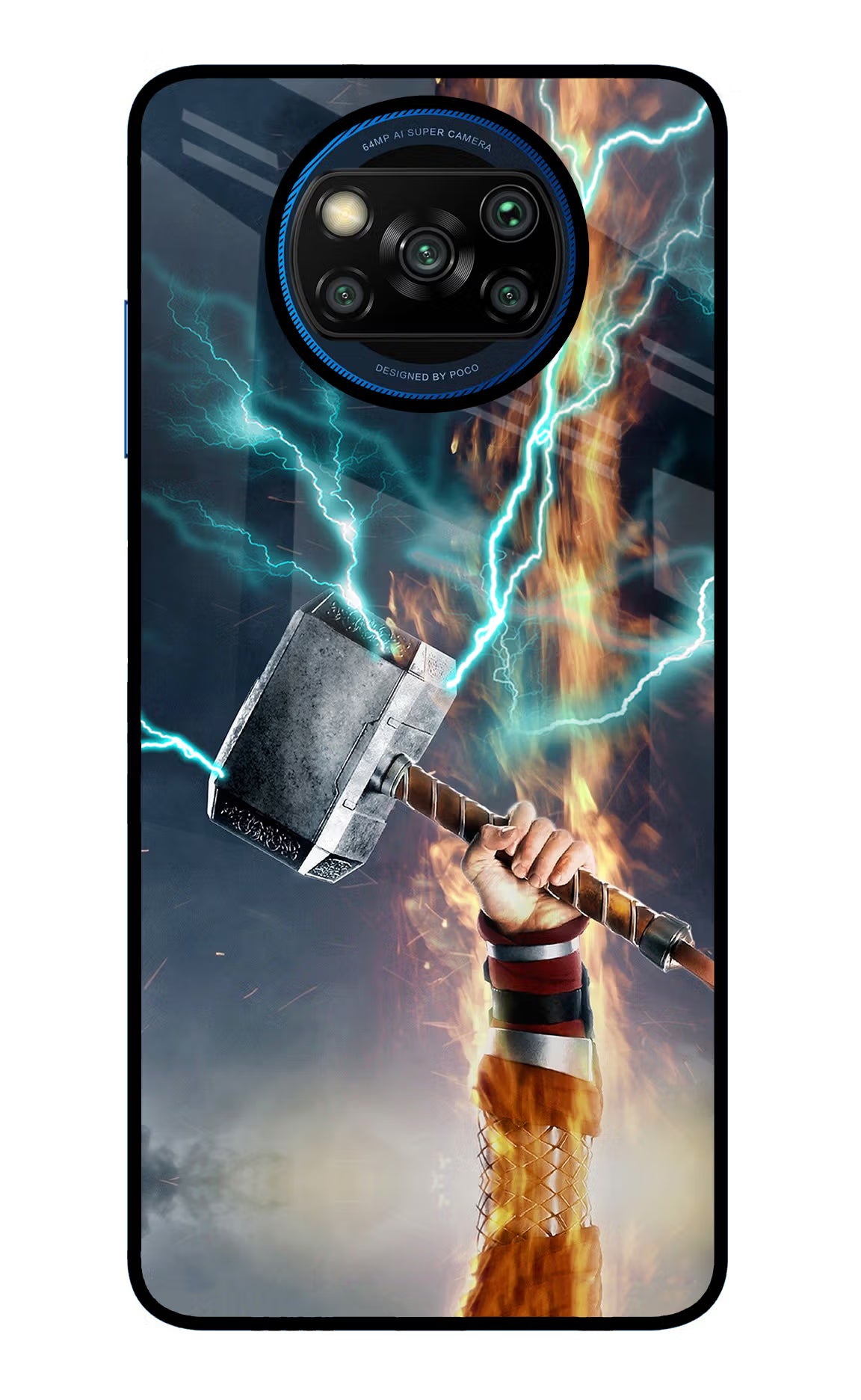 Thor Hammer Mjolnir Poco X3/X3 Pro Glass Case - Thor Hammer Mjolnir Poco X3/X3 Pro Glass Case Thor Hammer Mjolnir Poco X3/X3 Pro Glass Case