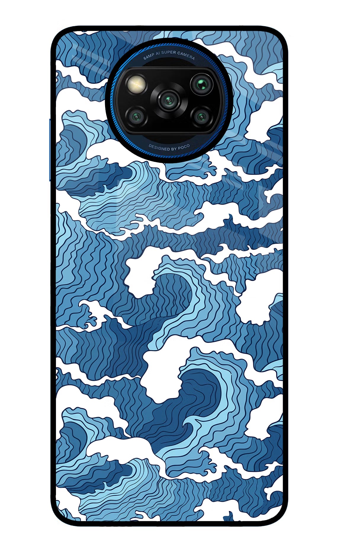 Blue Waves Poco X3/X3 Pro Glass Case - Blue Waves Poco X3/X3 Pro Glass Case Blue Waves Poco X3/X3 Pro Glass Case
