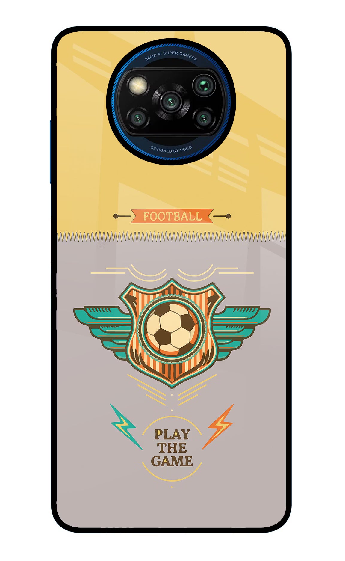 Football Poco X3/X3 Pro Glass Case - Football Poco X3/X3 Pro Glass Case Football Poco X3/X3 Pro Glass Case