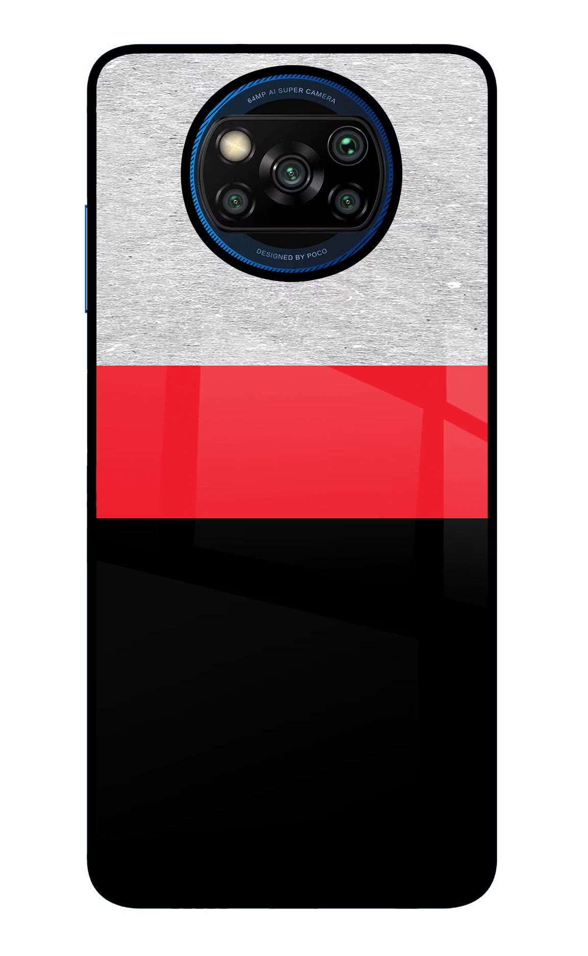 Tri Color Pattern Poco X3/X3 Pro Glass Case - Tri Color Pattern Poco X3/X3 Pro Glass Case Tri Color Pattern Poco X3/X3 Pro Glass Case