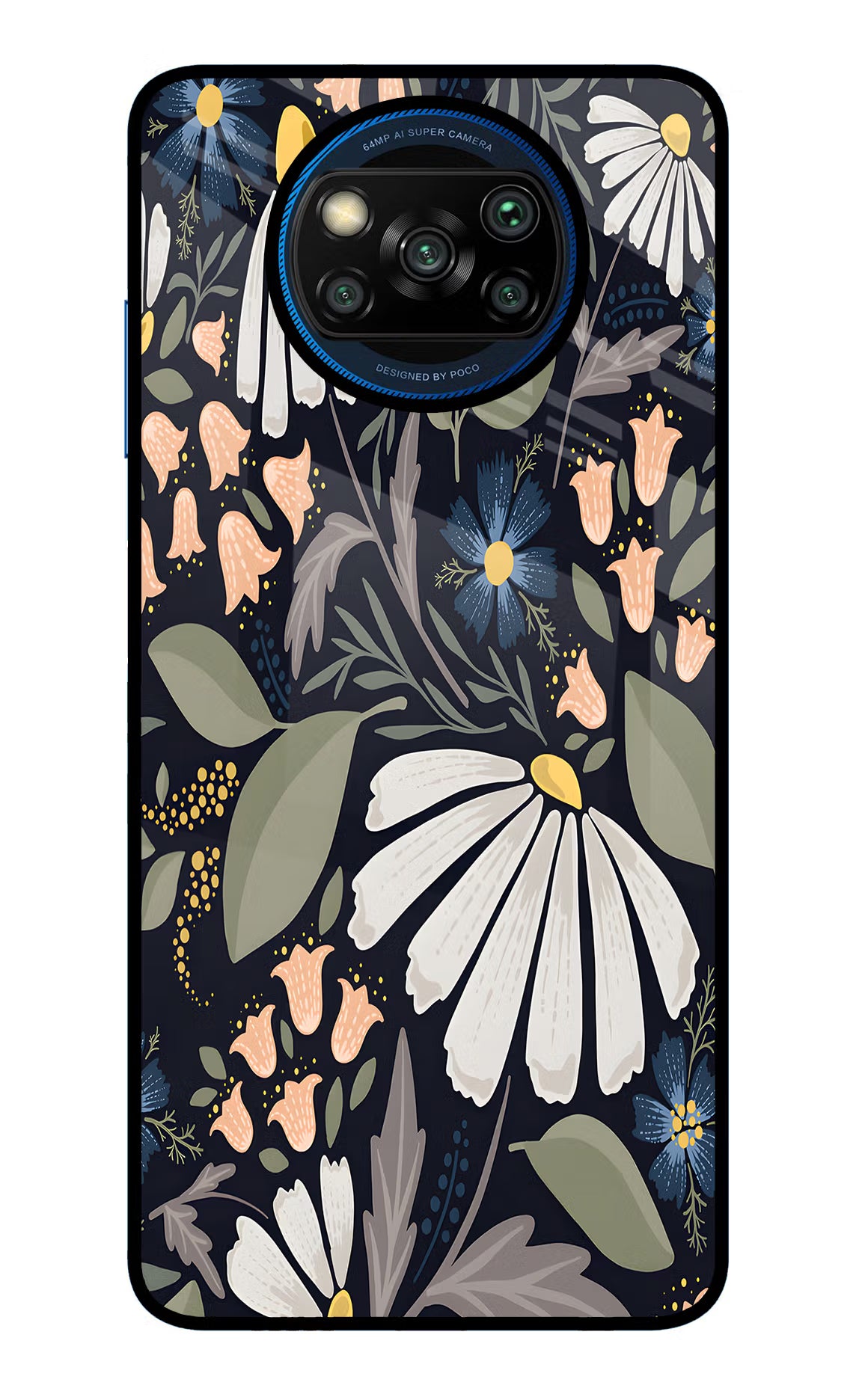 Flowers Art Poco X3/X3 Pro Glass Case - Flowers Art Poco X3/X3 Pro Glass Case Flowers Art Poco X3/X3 Pro Glass Case