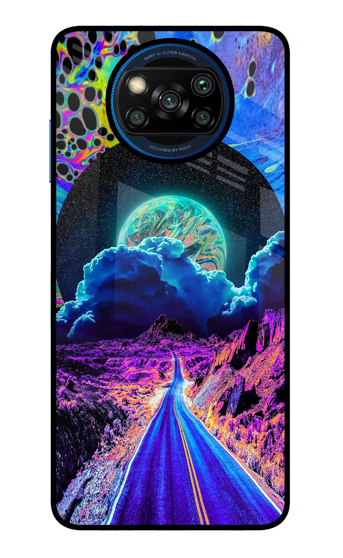 Psychedelic Painting Poco X3/X3 Pro Back Cover - Psychedelic Painting Poco X3/X3 Pro Glass Case Back Cover by Casekaro Psychedelic Painting Poco X3/X3 Pro Glass Case Back Cover by Casekaro
