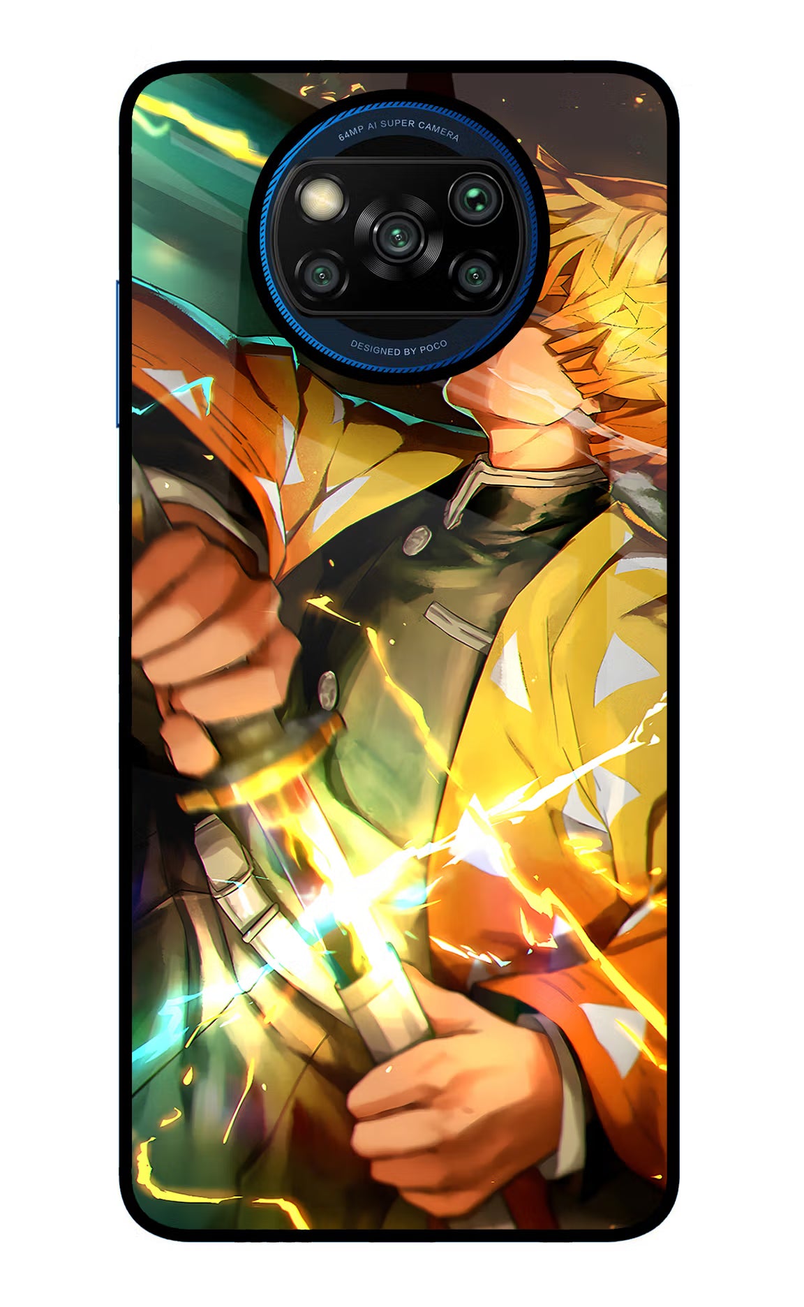 Demon Slayer Poco X3/X3 Pro Back Cover - Demon Slayer Poco X3/X3 Pro Glass Case Back Cover by Casekaro Demon Slayer Poco X3/X3 Pro Glass Case Back Cover by Casekaro