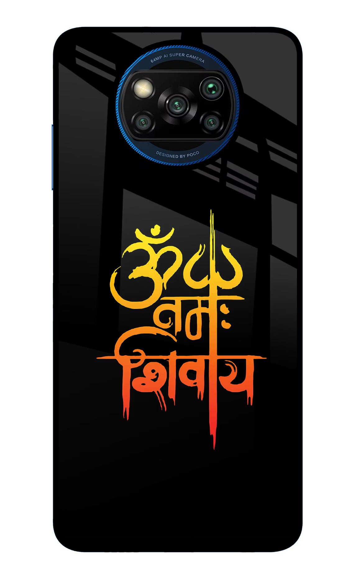 Om Namah Shivay Poco X3/X3 Pro Back Cover - Om Namah Shivay Poco X3/X3 Pro Glass Case Back Cover by Casekaro Om Namah Shivay Poco X3/X3 Pro Glass Case Back Cover by Casekaro