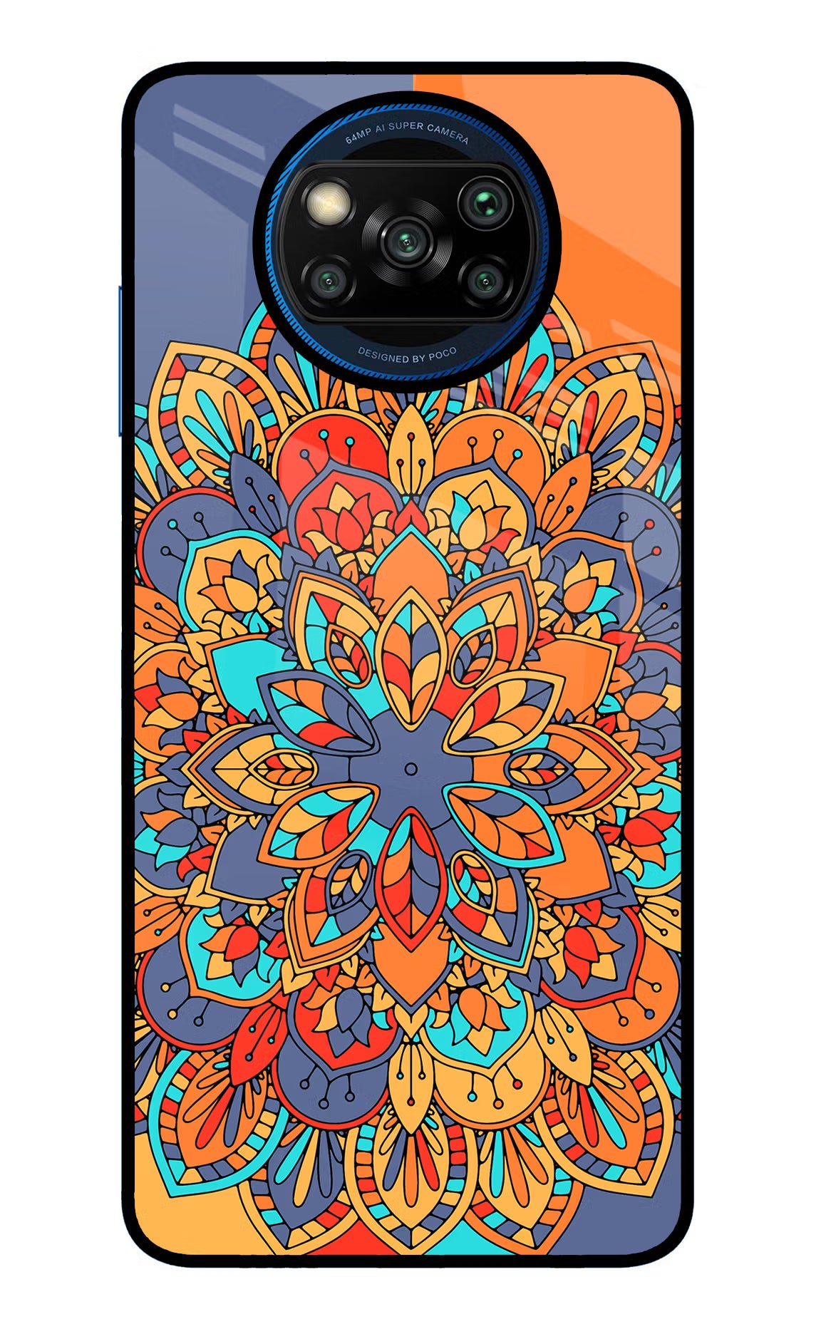 Color Mandala Poco X3/X3 Pro Back Cover - Color Mandala Poco X3/X3 Pro Glass Case Back Cover by Casekaro Color Mandala Poco X3/X3 Pro Glass Case Back Cover by Casekaro