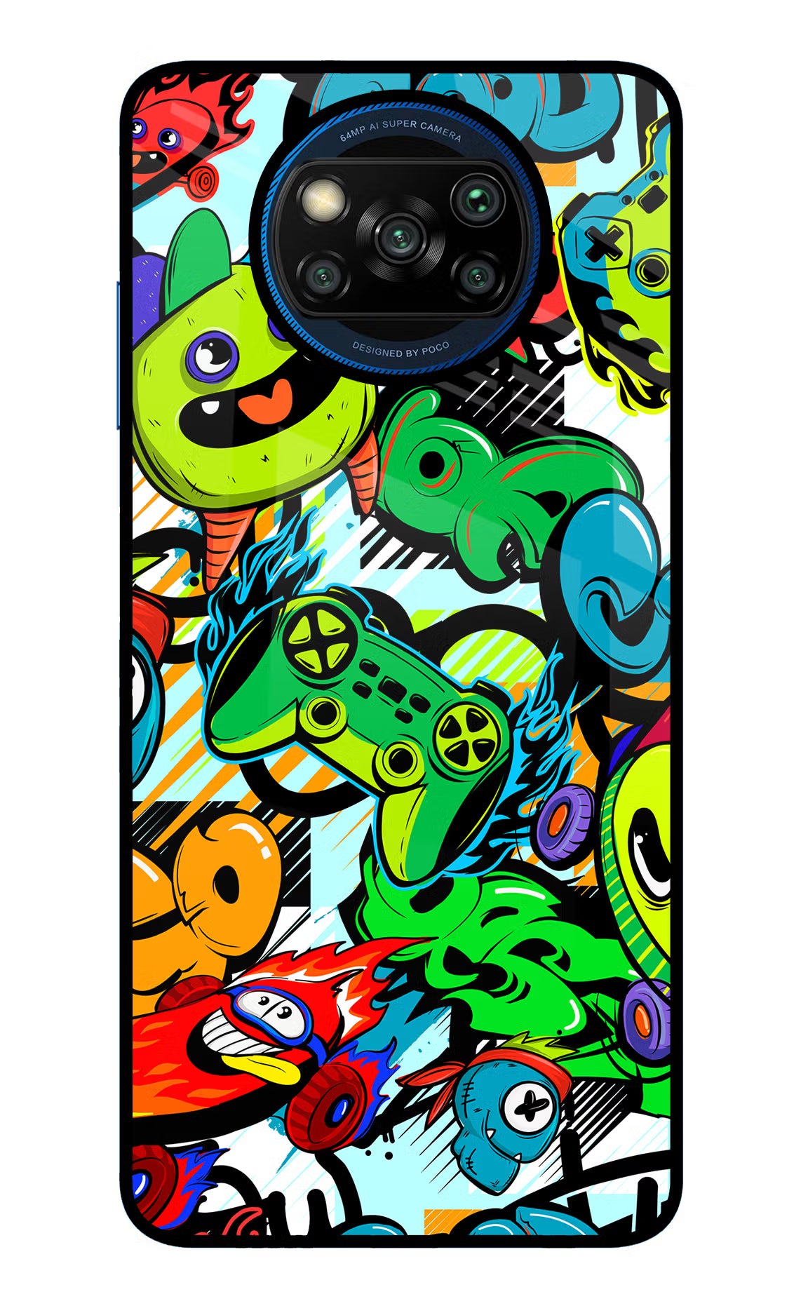 Game Doodle Poco X3/X3 Pro Glass Case - Game Doodle Poco X3/X3 Pro Glass Case Game Doodle Poco X3/X3 Pro Glass Case