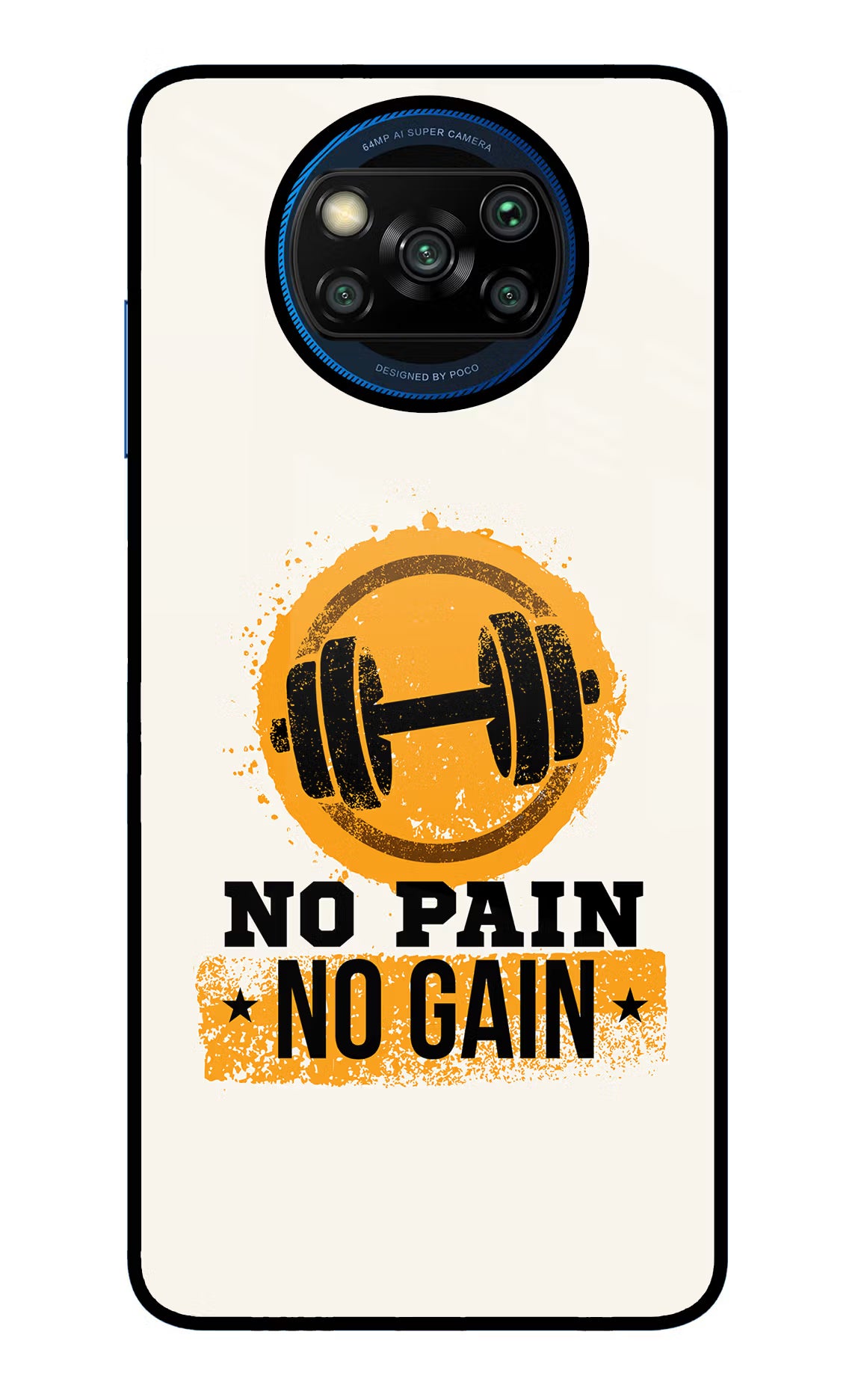 No Pain No Gain Poco X3/X3 Pro Back Cover - No Pain No Gain Poco X3/X3 Pro Glass Case Back Cover by Casekaro No Pain No Gain Poco X3/X3 Pro Glass Case Back Cover by Casekaro