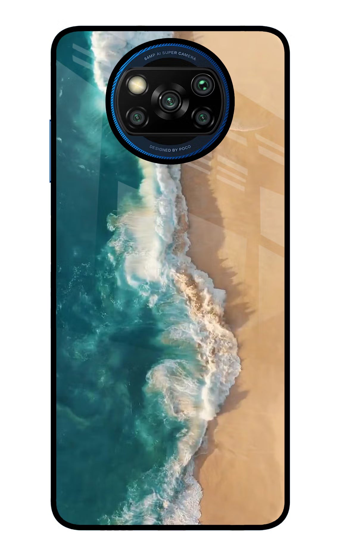 Ocean Beach Poco X3/X3 Pro Back Cover - Ocean Beach Poco X3/X3 Pro Glass Case Back Cover by Casekaro Ocean Beach Poco X3/X3 Pro Glass Case Back Cover by Casekaro