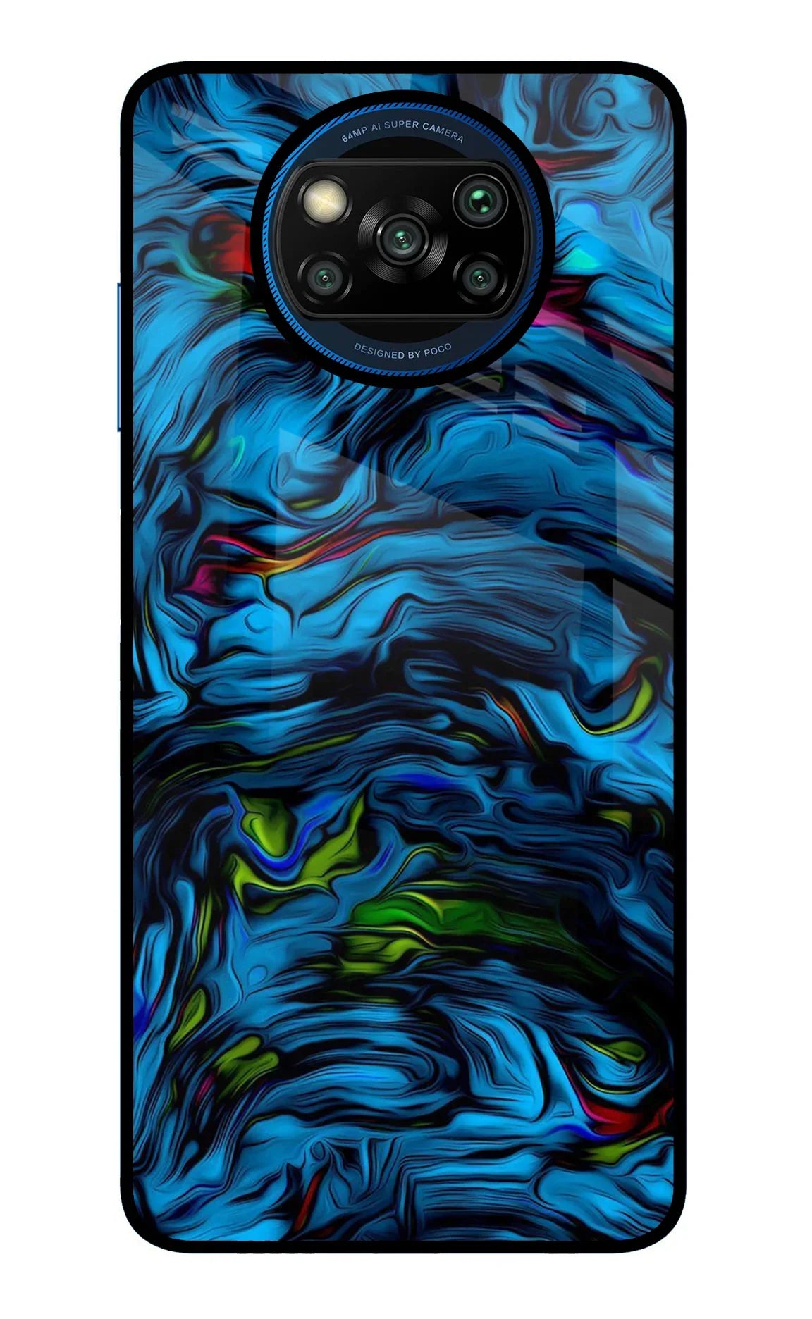 Dark Blue Abstract Poco X3/X3 Pro Glass Case - Dark Blue Abstract Poco X3/X3 Pro Glass Case Dark Blue Abstract Poco X3/X3 Pro Glass Case