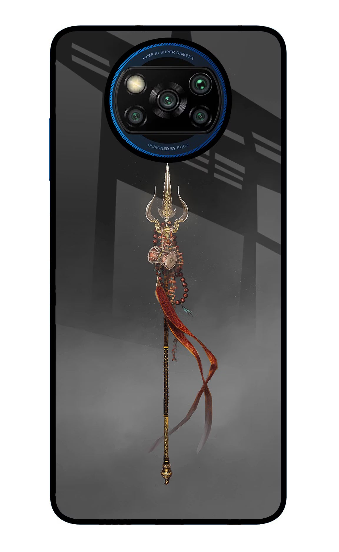 Shiv Trishul Poco X3/X3 Pro Back Cover - Shiv Trishul Poco X3/X3 Pro Glass Case Back Cover by Casekaro Shiv Trishul Poco X3/X3 Pro Glass Case Back Cover by Casekaro