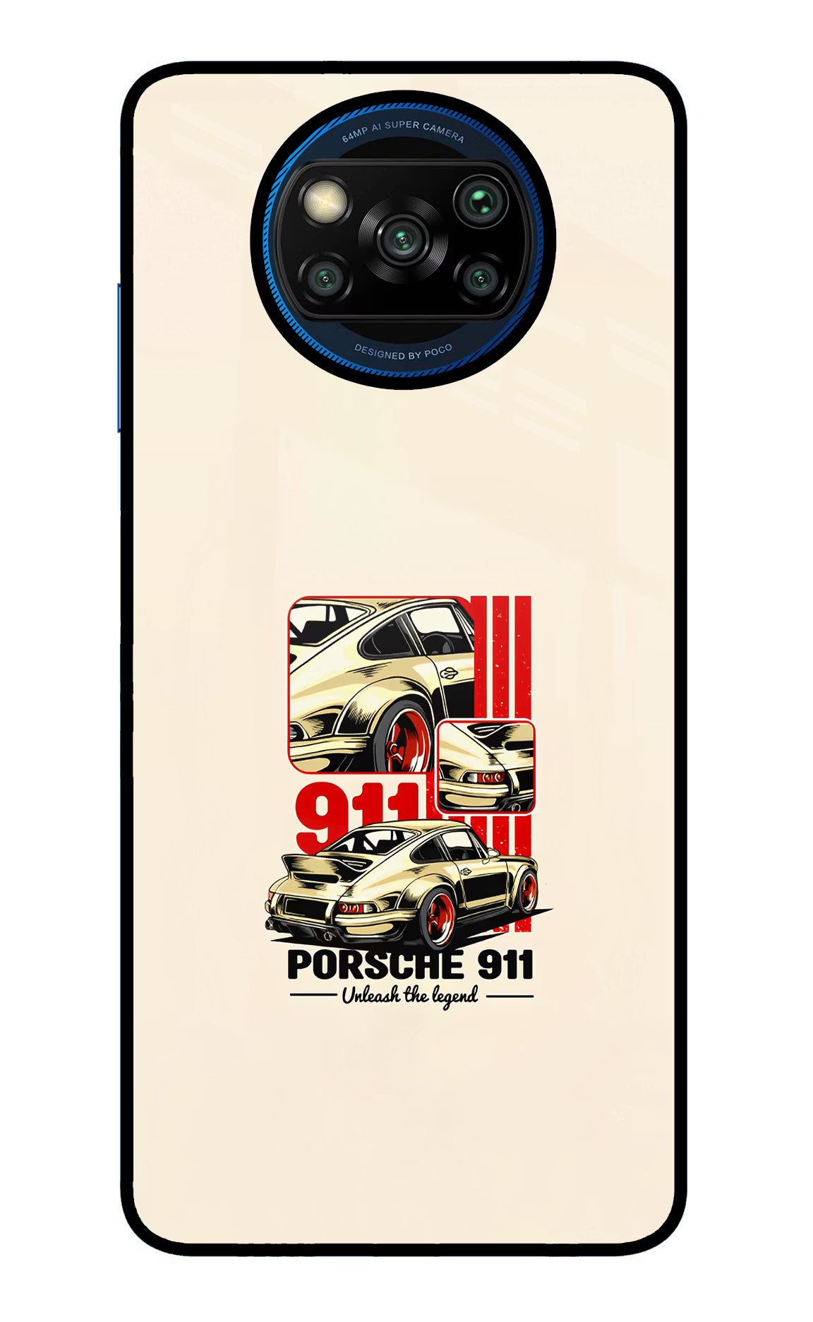 Classic Porsche 911 Poco X3/X3 Pro Glass Case - Classic Porsche 911 Poco X3/X3 Pro Glass Case Classic Porsche 911 Poco X3/X3 Pro Glass Case