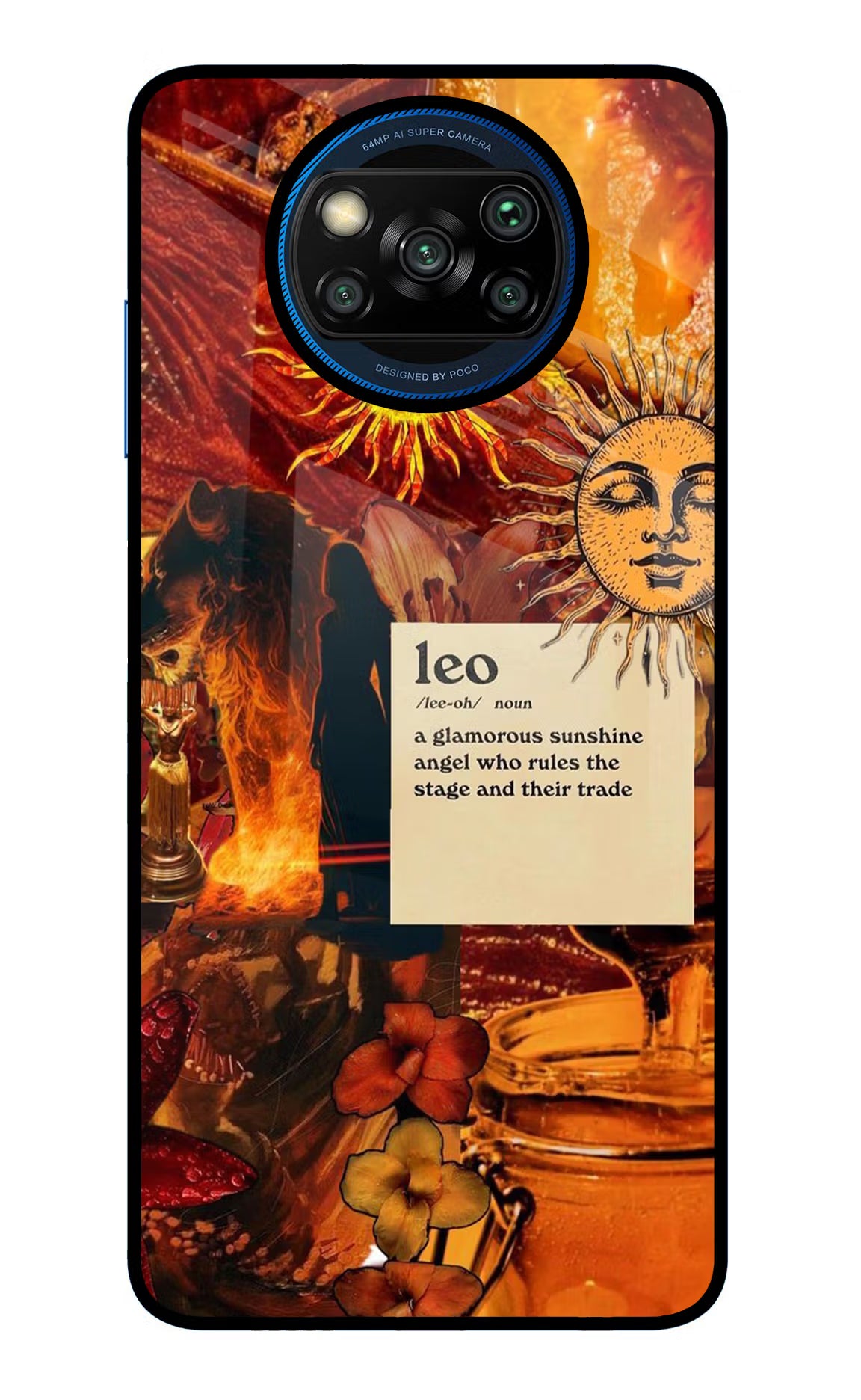 Leo Zodiac Poco X3/X3 Pro Glass Case - Leo Zodiac Poco X3/X3 Pro Glass Case Leo Zodiac Poco X3/X3 Pro Glass Case