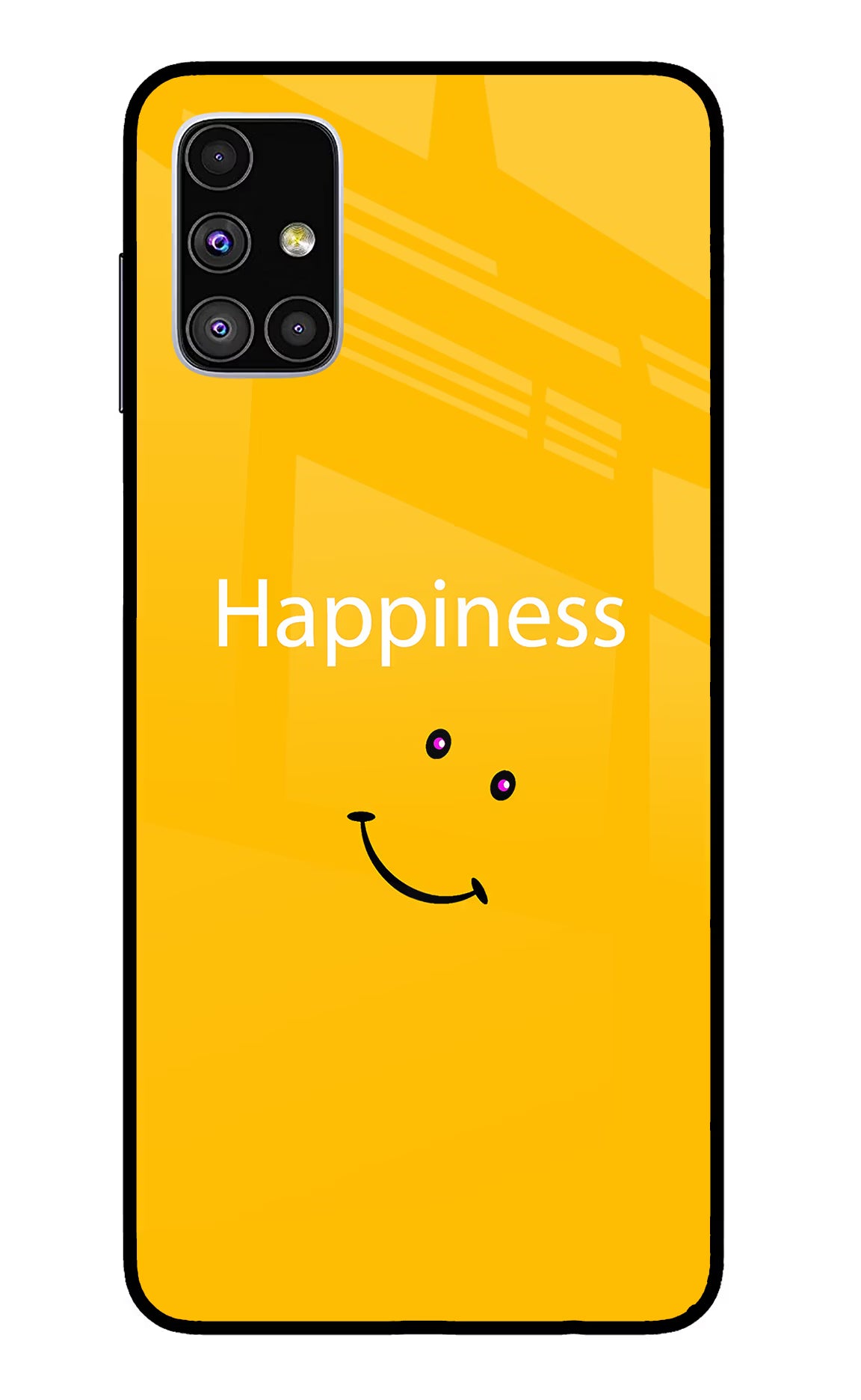 Happiness With Smiley Samsung M51 Back Cover - Happiness With Smiley Samsung M51 Glass Case Back Cover by Casekaro Happiness With Smiley Samsung M51 Glass Case Back Cover by Casekaro