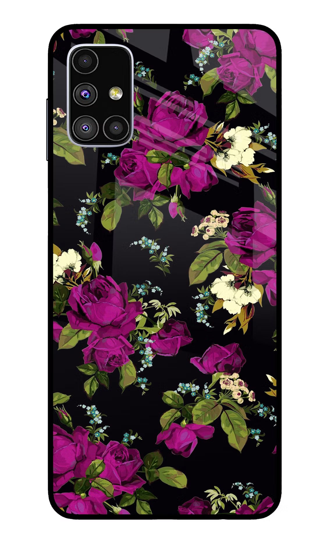 Flowers Samsung M51 Glass Case - Flowers Samsung M51 Glass Case Flowers Samsung M51 Glass Case