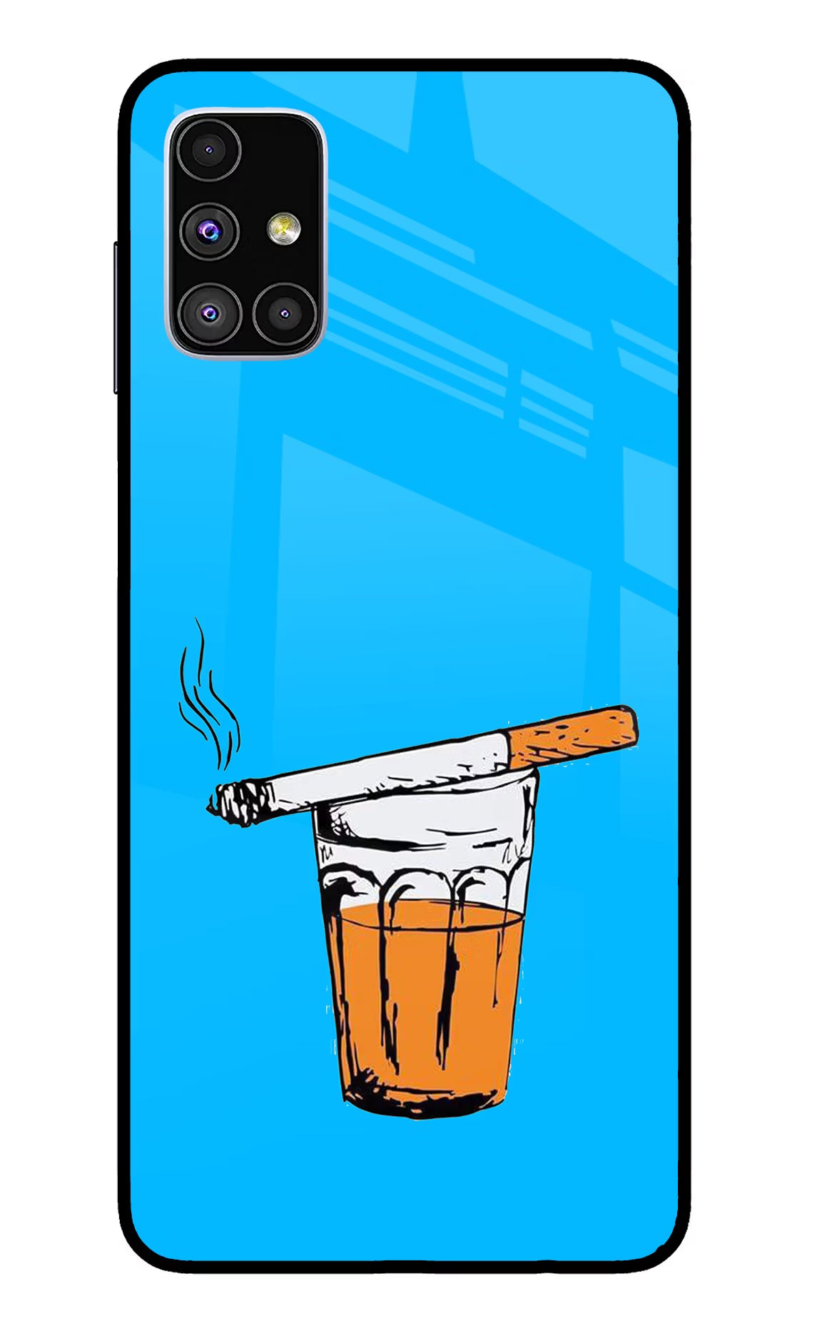 Chai Sutta Samsung M51 Back Cover - Chai Sutta Samsung M51 Glass Case Back Cover by Casekaro Chai Sutta Samsung M51 Glass Case Back Cover by Casekaro