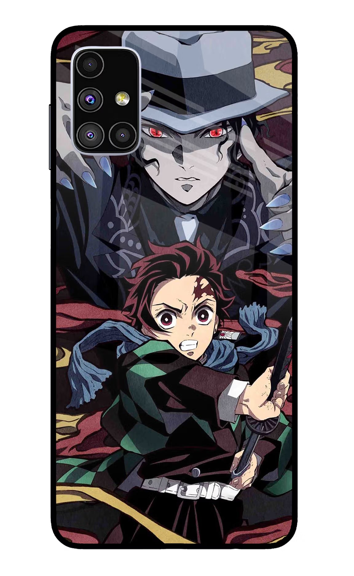 Demon Slayer Samsung M51 Back Cover - Demon Slayer Samsung M51 Glass Case Back Cover by Casekaro Demon Slayer Samsung M51 Glass Case Back Cover by Casekaro