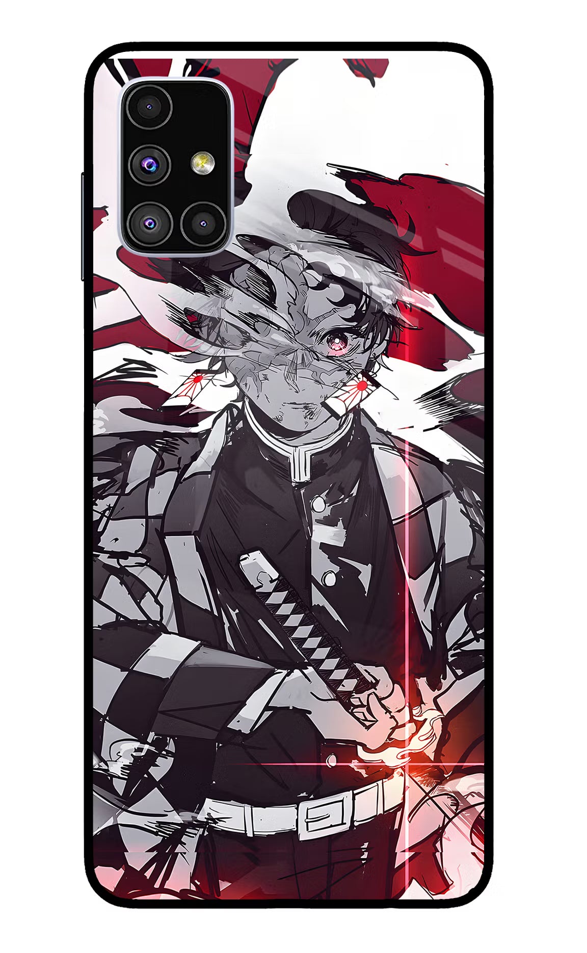 Demon Slayer Samsung M51 Back Cover - Demon Slayer Samsung M51 Glass Case Back Cover by Casekaro Demon Slayer Samsung M51 Glass Case Back Cover by Casekaro