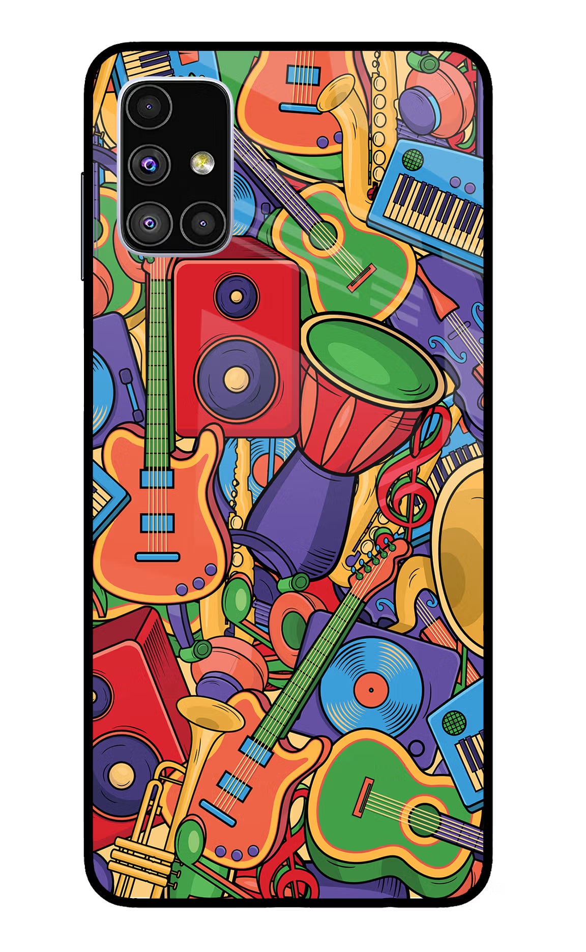 Music Instrument Doodle Samsung M51 Glass Case - Music Instrument Doodle Samsung M51 Glass Case Music Instrument Doodle Samsung M51 Glass Case