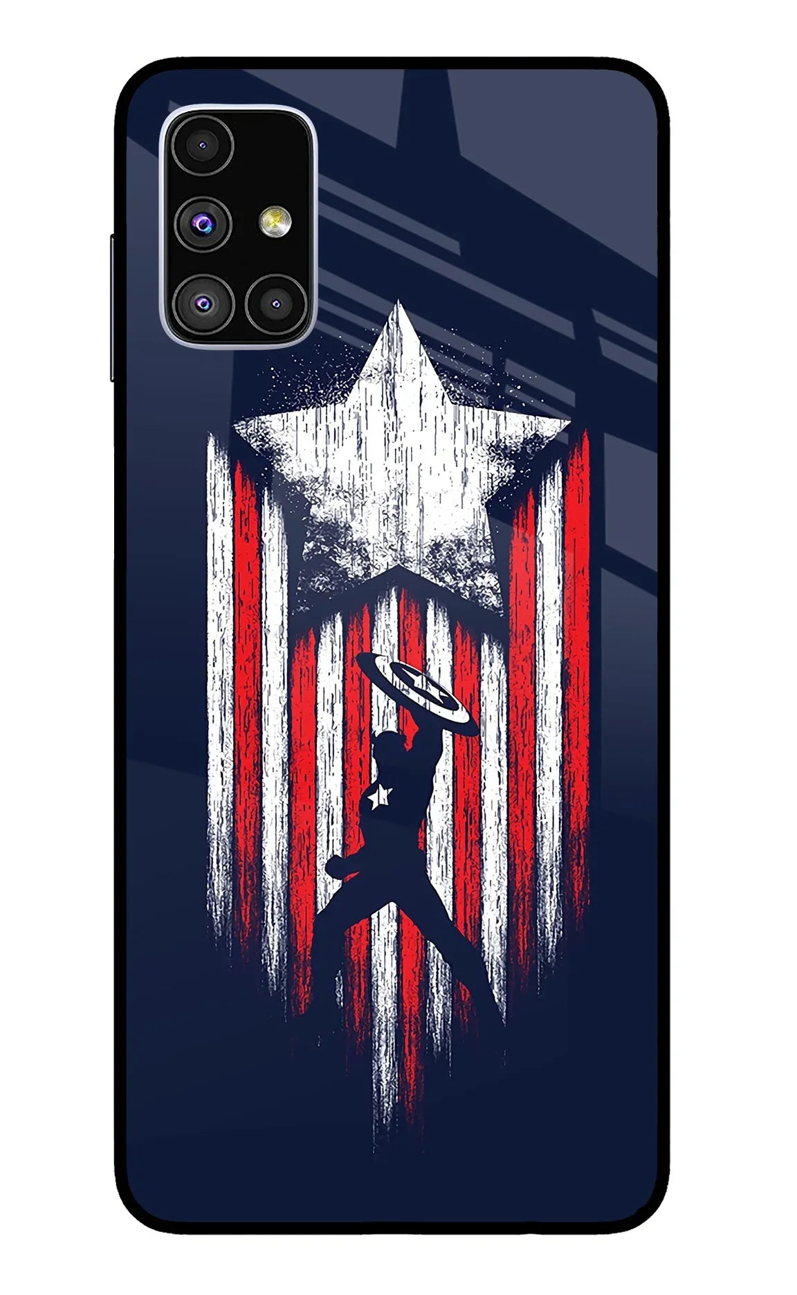 Captain America Marvel Art Samsung M51 Glass Case - Captain America Marvel Art Samsung M51 Glass Case Captain America Marvel Art Samsung M51 Glass Case