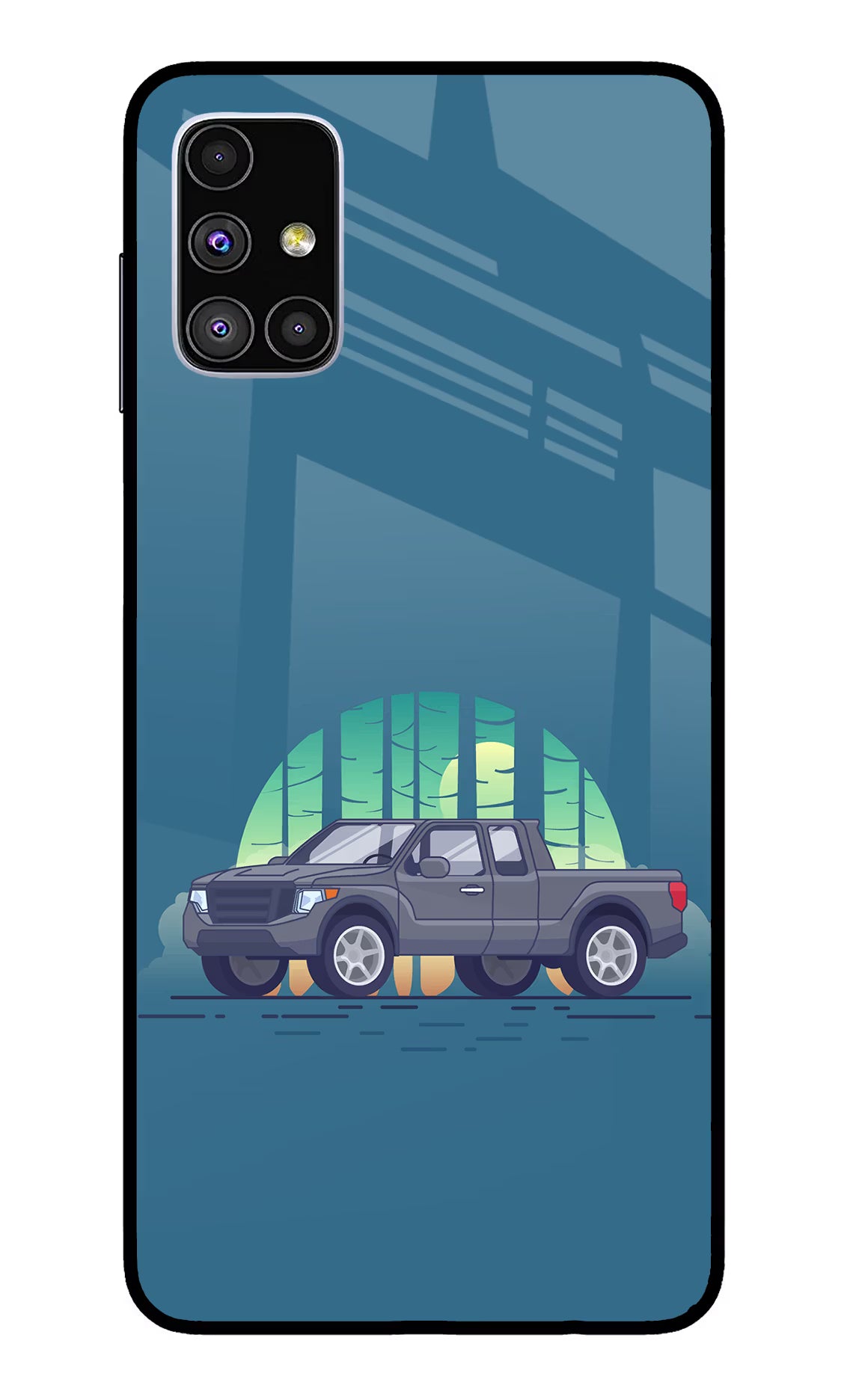 Retro Garage Vibe Samsung M51 Back Cover - Retro Garage Vibe Samsung M51 Glass Case Back Cover by Casekaro Retro Garage Vibe Samsung M51 Glass Case Back Cover by Casekaro