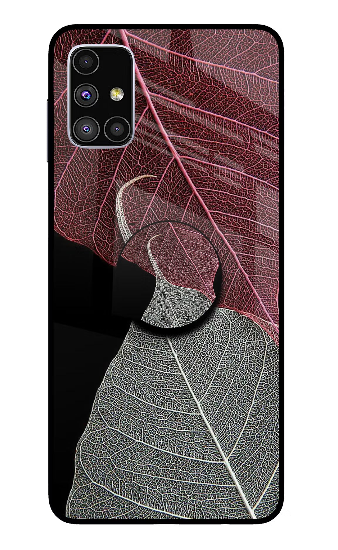 Leaf Pattern Samsung M51 Glass Case - Leaf Pattern Samsung M51 Glass Case Leaf Pattern Samsung M51 Glass Case