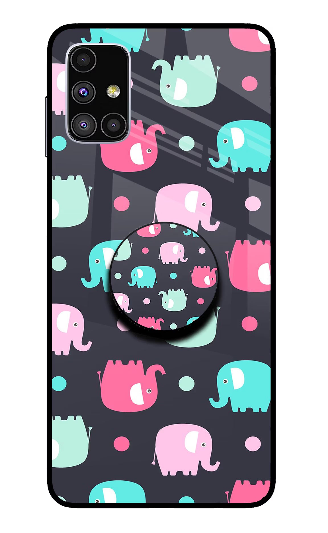 Baby Elephants Samsung M51 Glass Case - Baby Elephants Samsung M51 Glass Case Baby Elephants Samsung M51 Glass Case