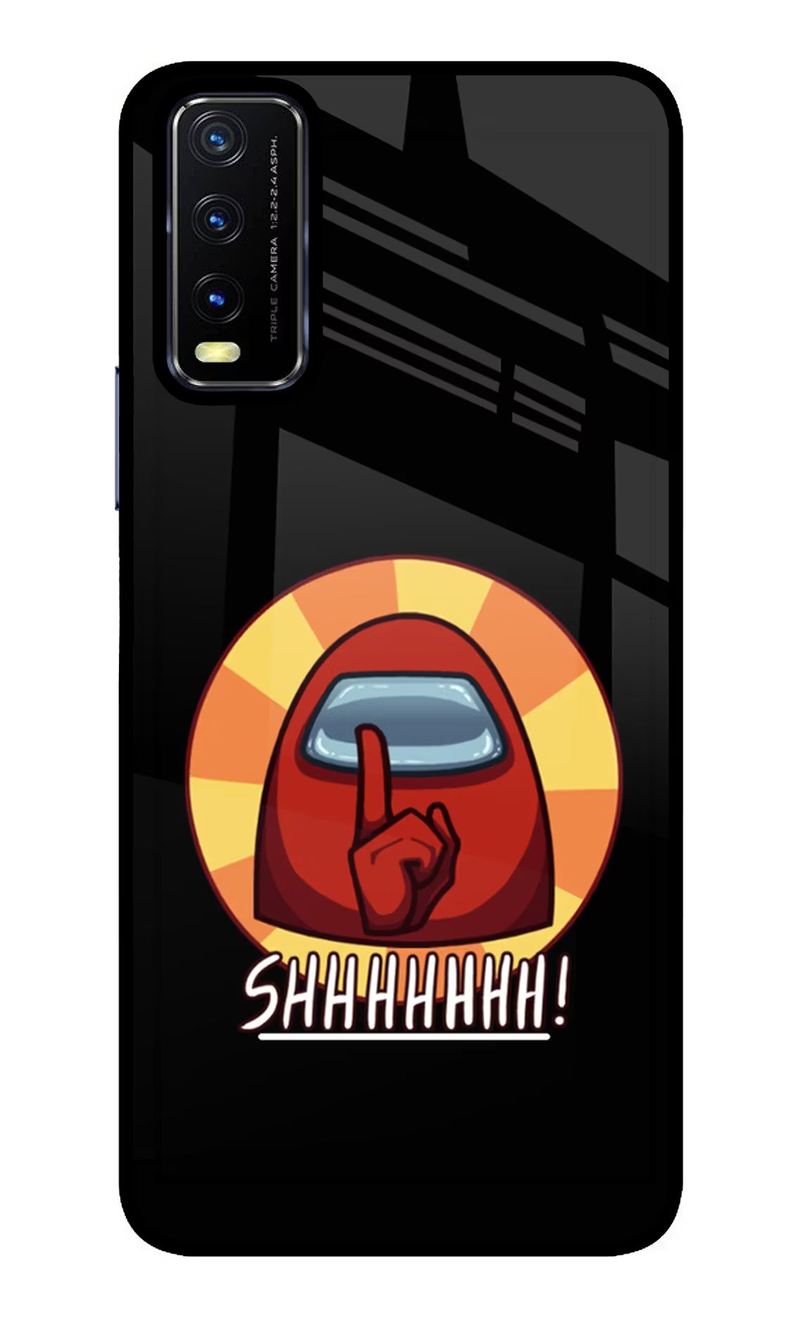 Among Us Shhh! Vivo Y20/Y20i Glass Case - Among Us Shhh! Vivo Y20/Y20i Glass Case Among Us Shhh! Vivo Y20/Y20i Glass Case