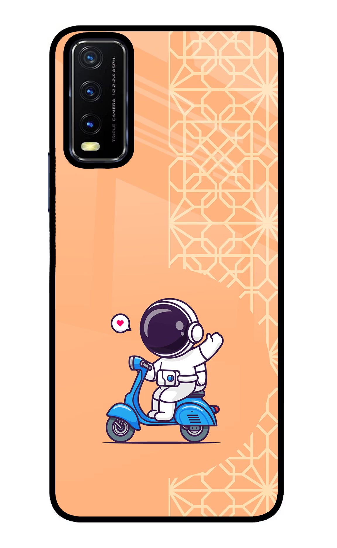 Cute Astronaut Riding Vivo Y20/Y20i Glass Case - Cute Astronaut Riding Vivo Y20/Y20i Glass Case Cute Astronaut Riding Vivo Y20/Y20i Glass Case