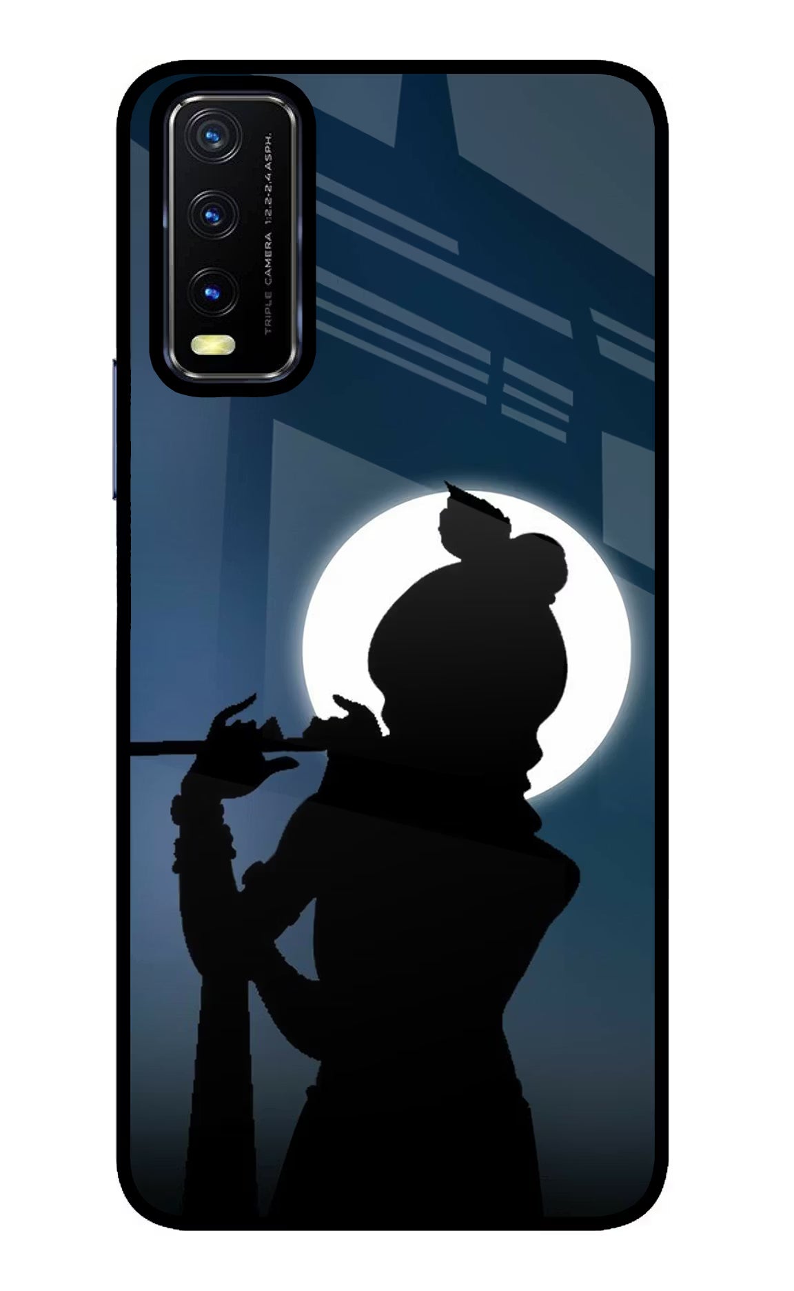 Shri Krishna Silhouette Vivo Y20/Y20i Glass Case - Shri Krishna Silhouette Vivo Y20/Y20i Glass Case Shri Krishna Silhouette Vivo Y20/Y20i Glass Case
