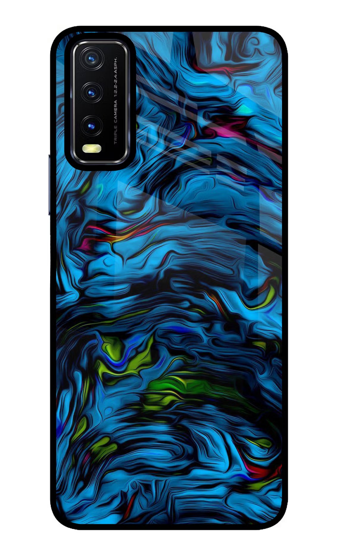 Dark Blue Abstract Vivo Y20/Y20i Glass Case - Dark Blue Abstract Vivo Y20/Y20i Glass Case Dark Blue Abstract Vivo Y20/Y20i Glass Case