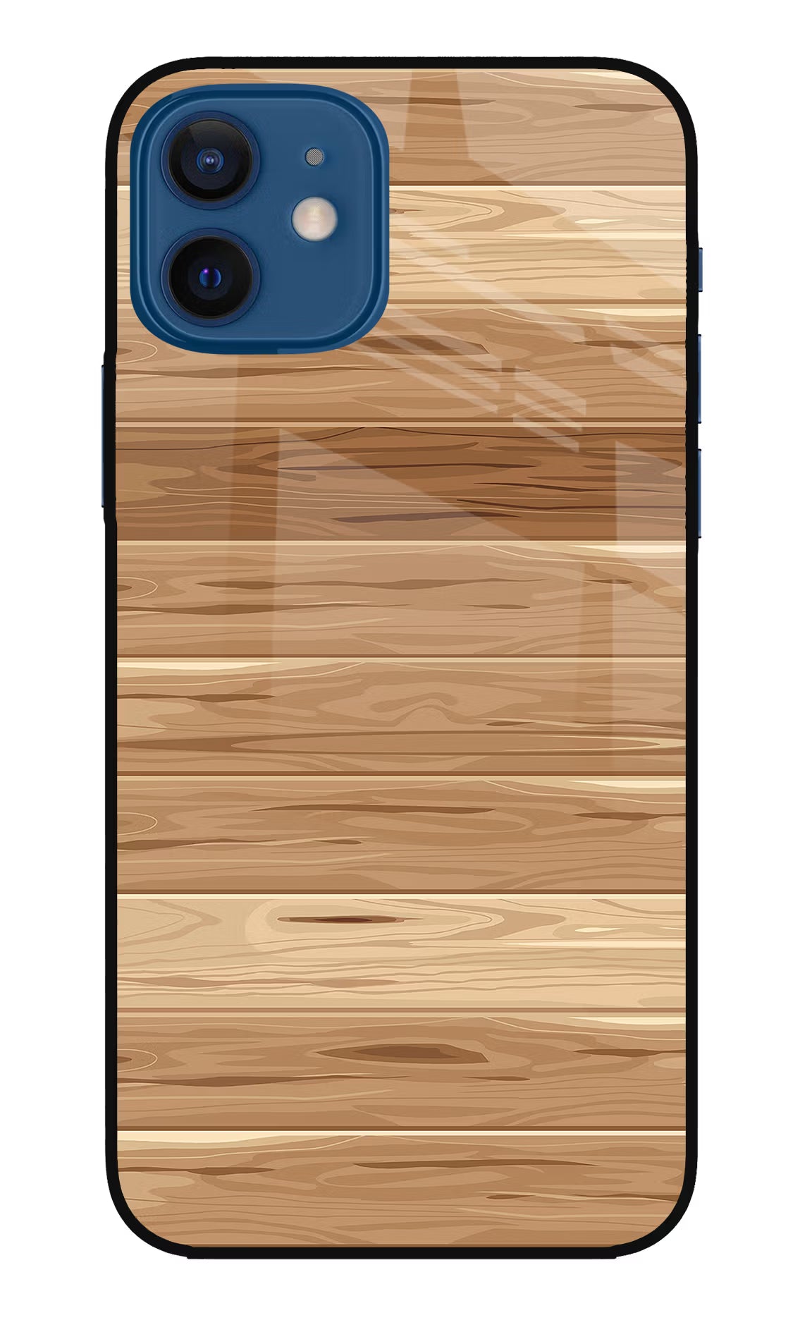Wooden Vector iPhone 12 Glass Case - Wooden Vector iPhone 12 Glass Case Wooden Vector iPhone 12 Glass Case