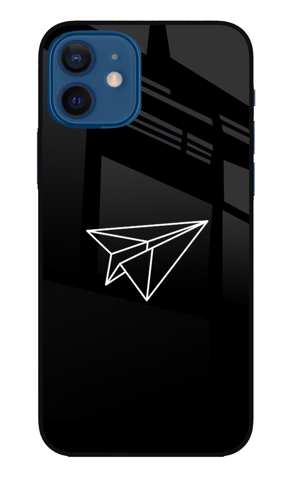 Paper Plane White iPhone 12 Glass Case - Paper Plane White iPhone 12 Glass Case Paper Plane White iPhone 12 Glass Case